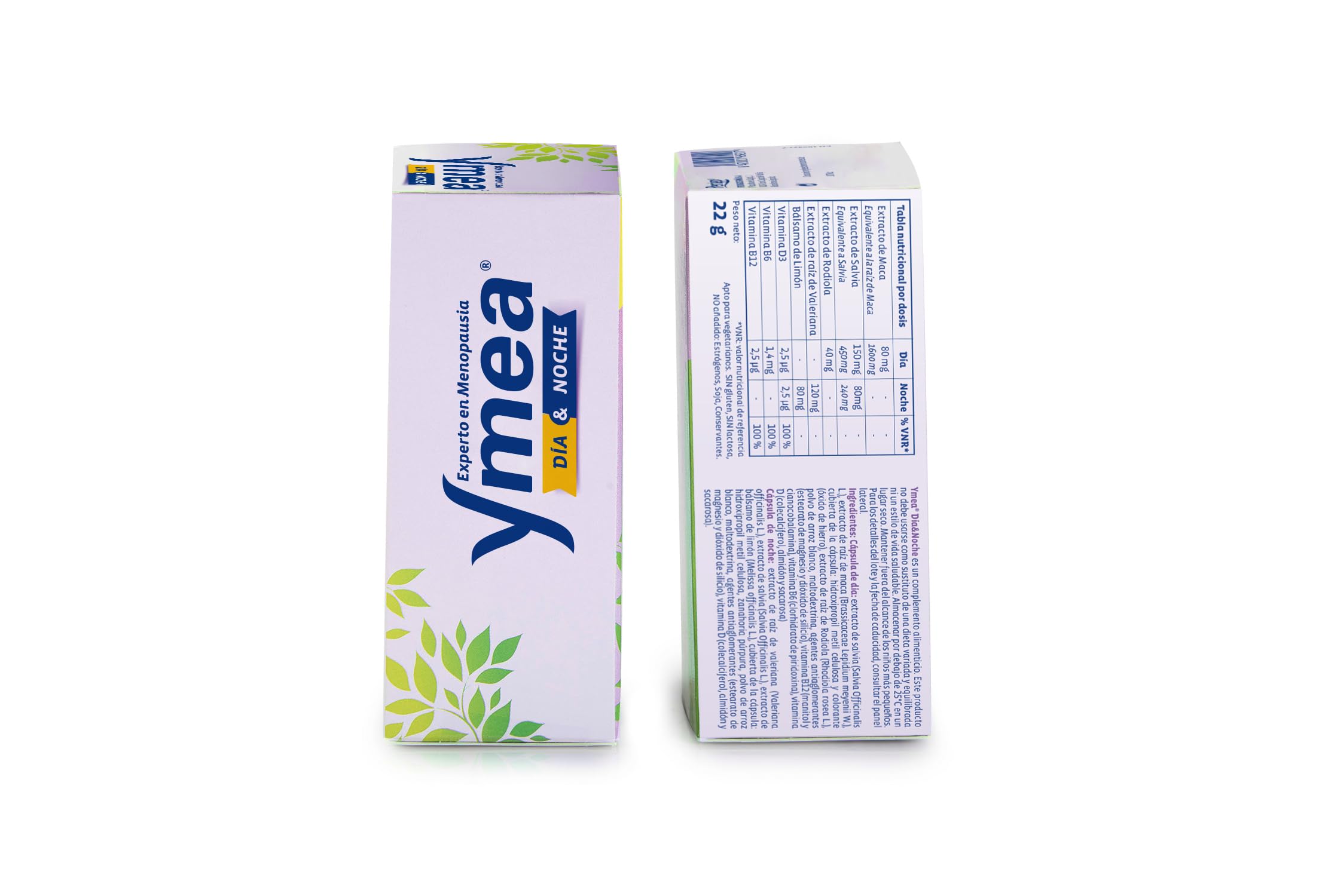 Ymea Menopausia Día y Noche, Control Sofocos y Sueño, Tratamiento 1 Mes - 64 Cápsulas (Paquete de 2)