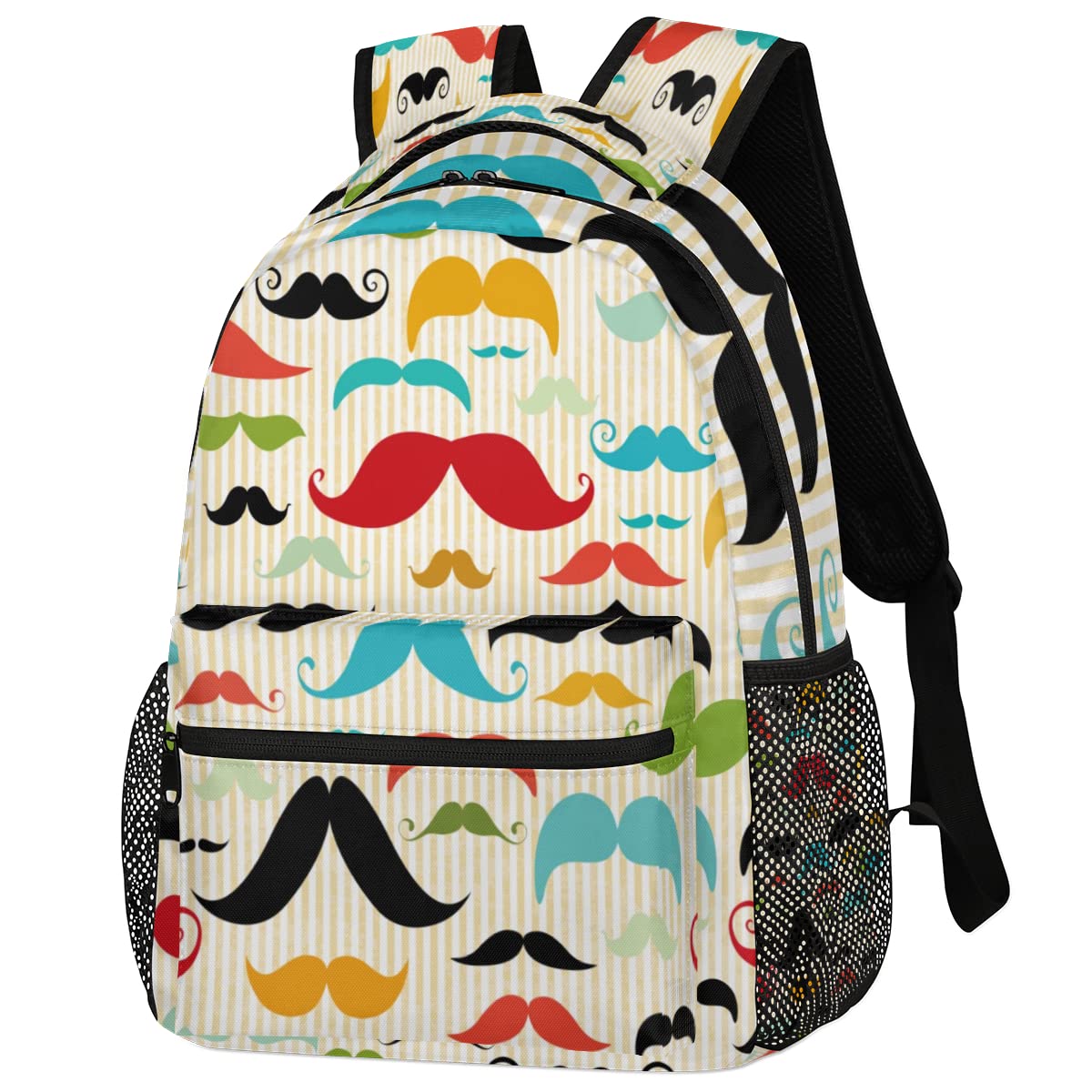 Ireser Colored Moustache Backpack, Father's Day Backpacks Shoulder Bag Casual Travel Laptop Daypack Bags