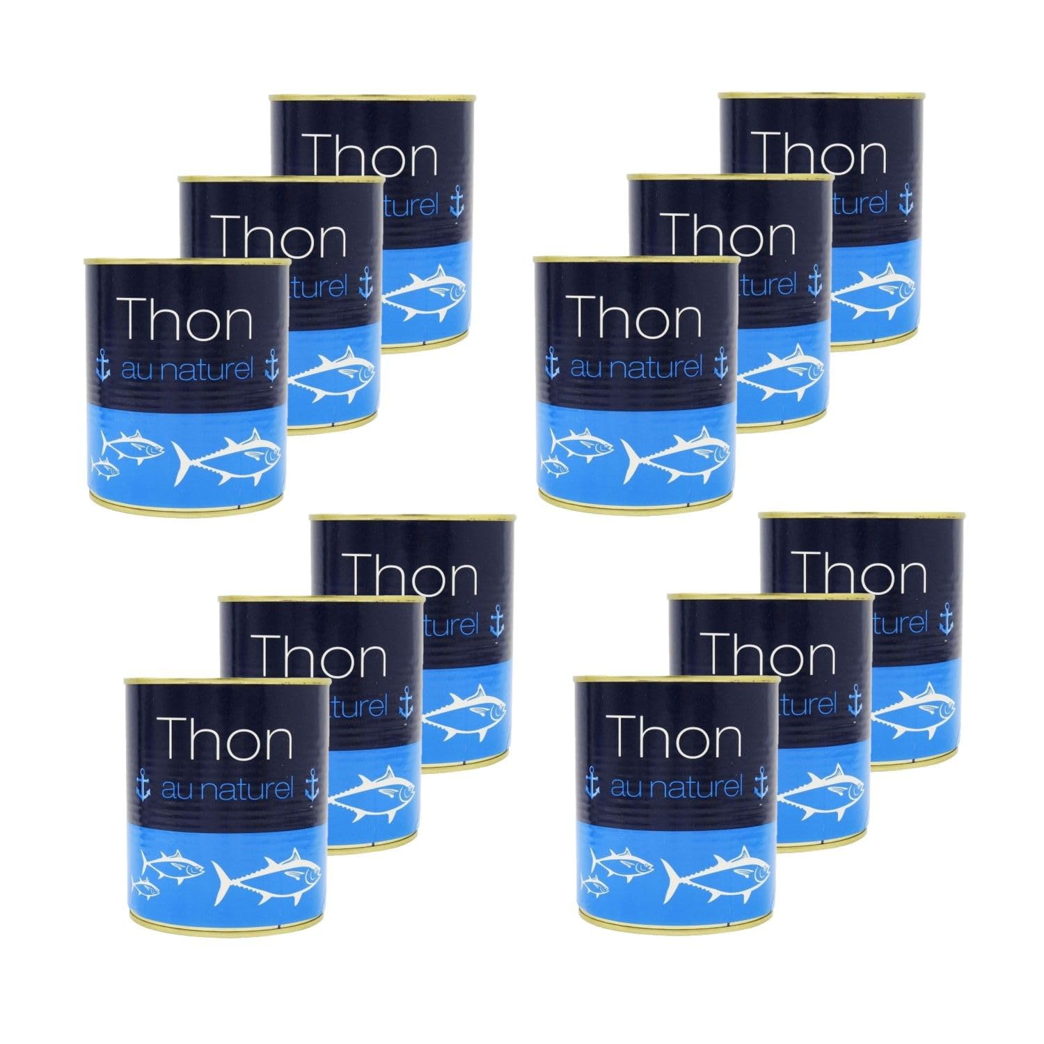 Lot 12x Thon naturel entier - Boîte 800g