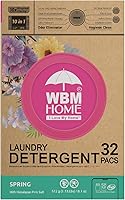 Vista 2 de WBM Cápsulas de detergente para ropa para el hogar, aroma de fragancia primaveral, 32 unidades, cápsulas de lavandería concentradas HE con 10 veces