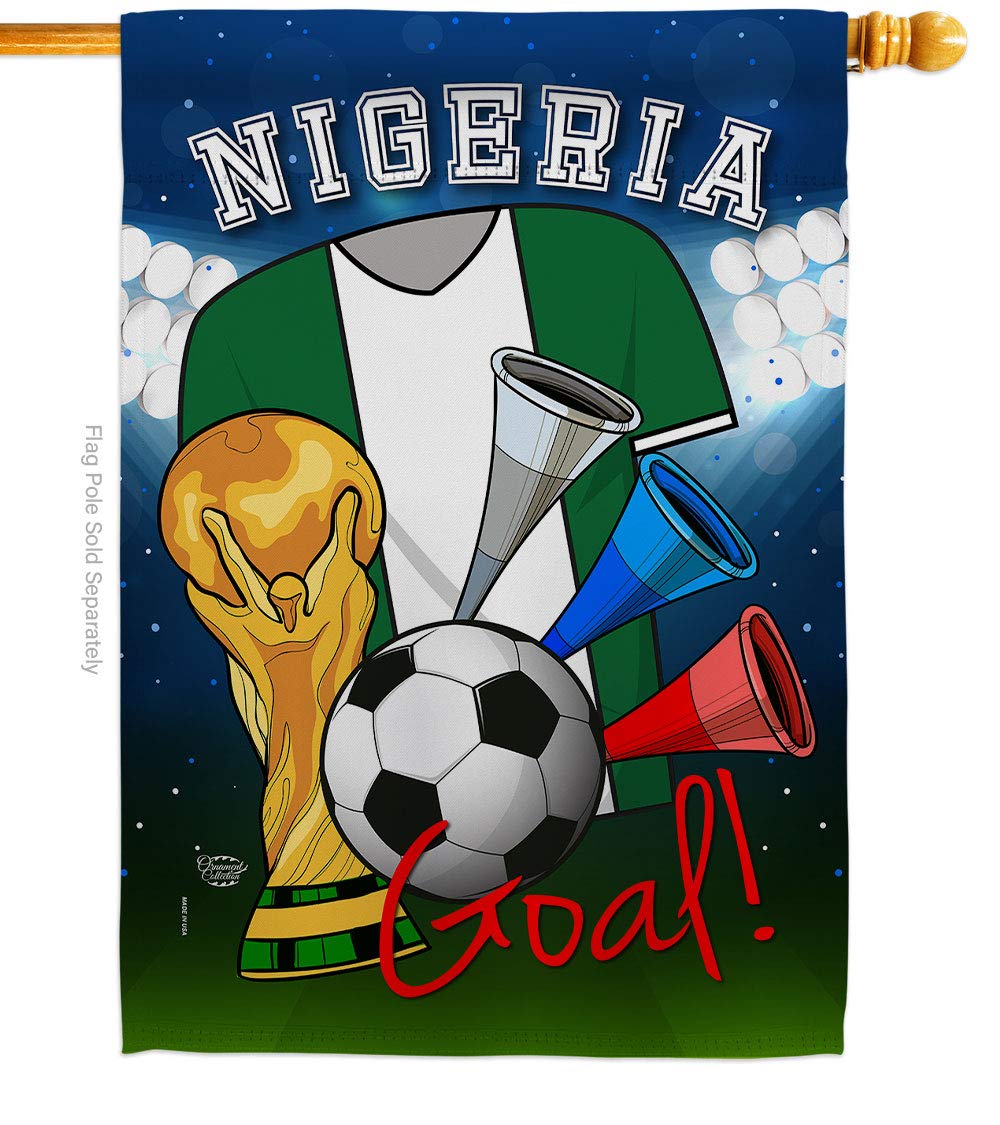 Ornament Collection H192103-BO World Cup Nigeria Soccer Sports 28 x 40 in. Double-Sided Decorative Vertical House Flags for Decoration Banner Garden