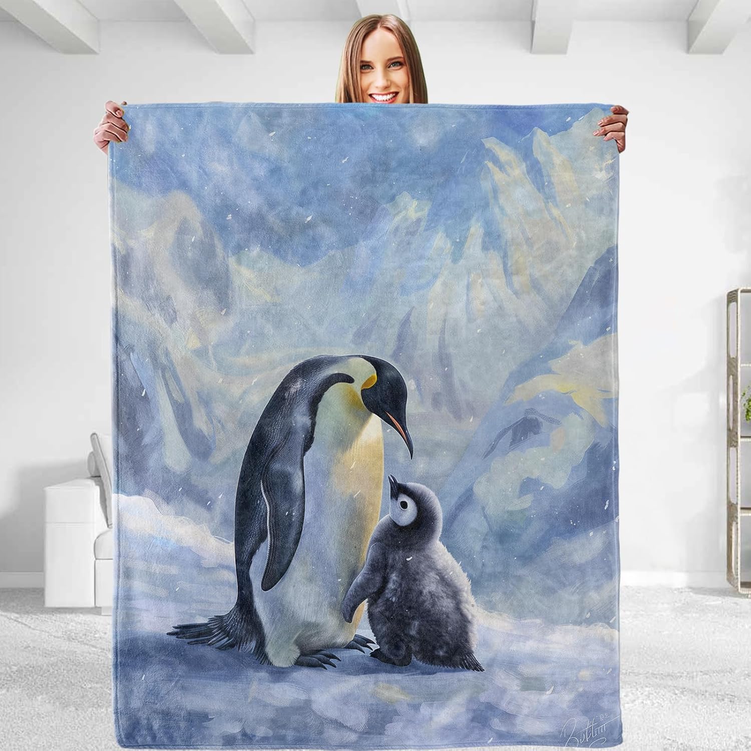 for Penguin Blanket - Ultra Soft Plush Flannel Throw Blanket, Lightweight&Warm, Fuzzy for Couch, Bedroom, Travel Cozy & Comfy for All Seasons 50in×60in