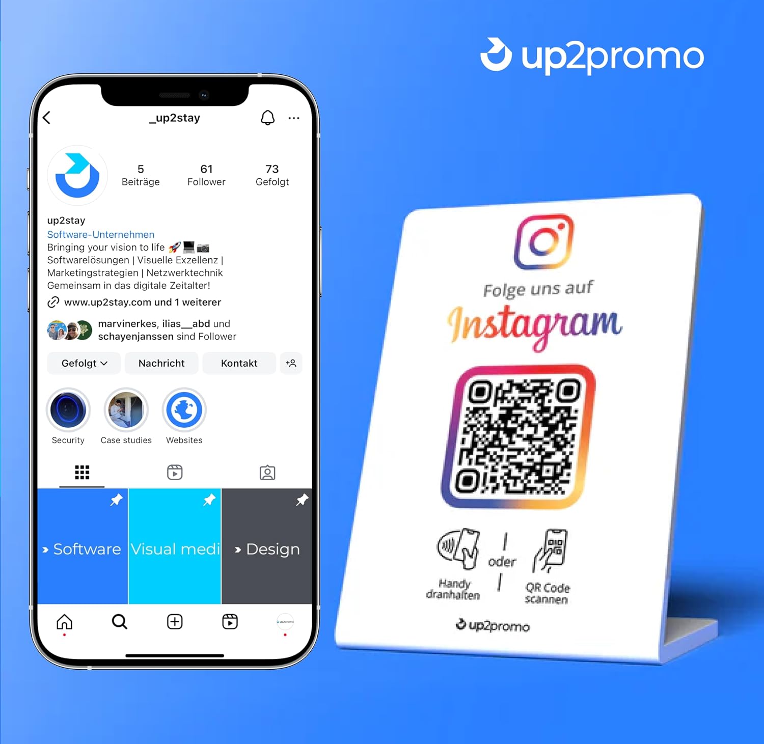 NFC QR Aufsteller Instagram Schild 5