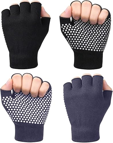 YL TRD V 2 paquetes de guantes de yoga antideslizantes sin dedos guantes de ejercicio guantes de entrenamiento
