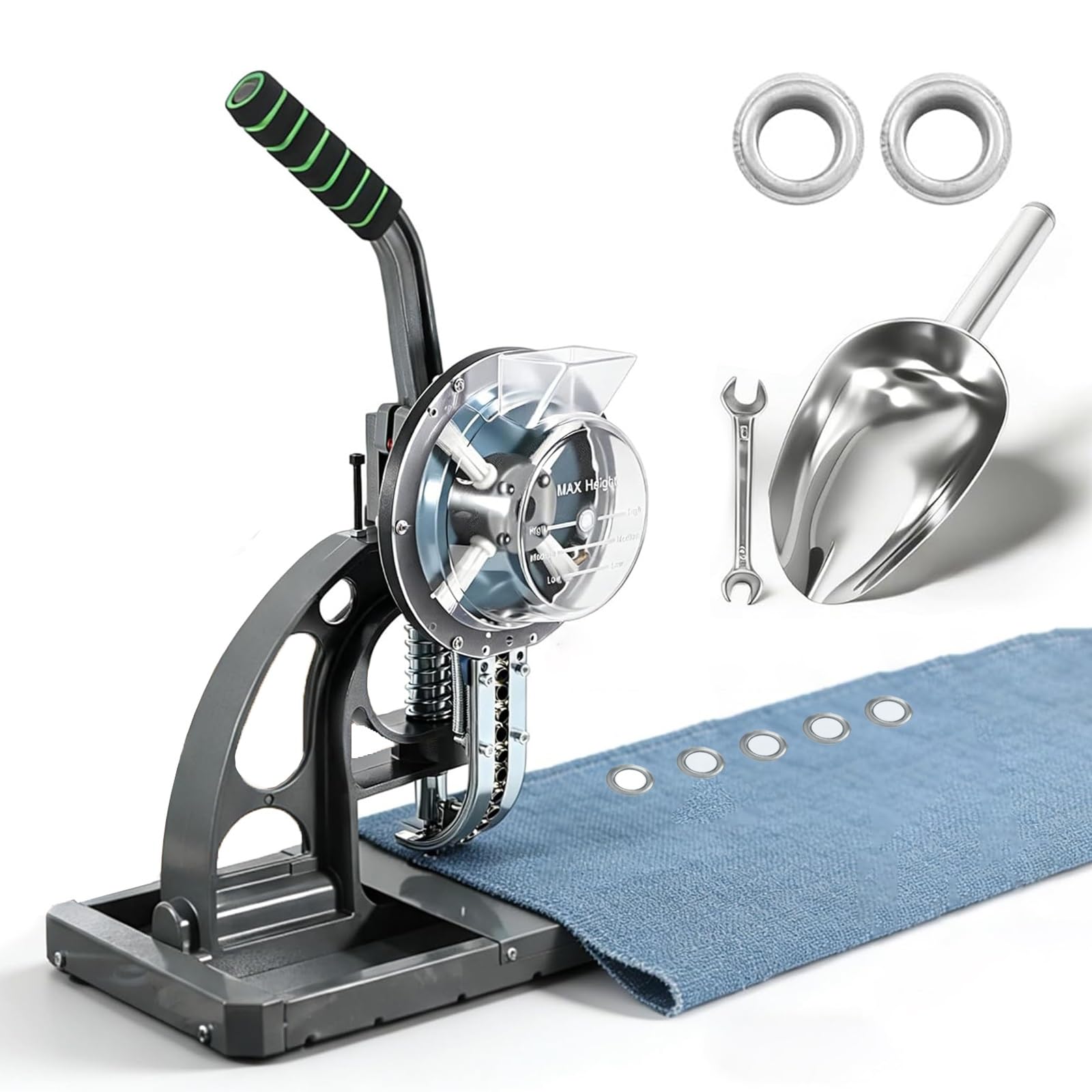 Máquina de ojales, herramienta semiautomática de perforación manual para toldos y pósteres de PVC, incluye kit de herramientas de alicates para perforar ojales