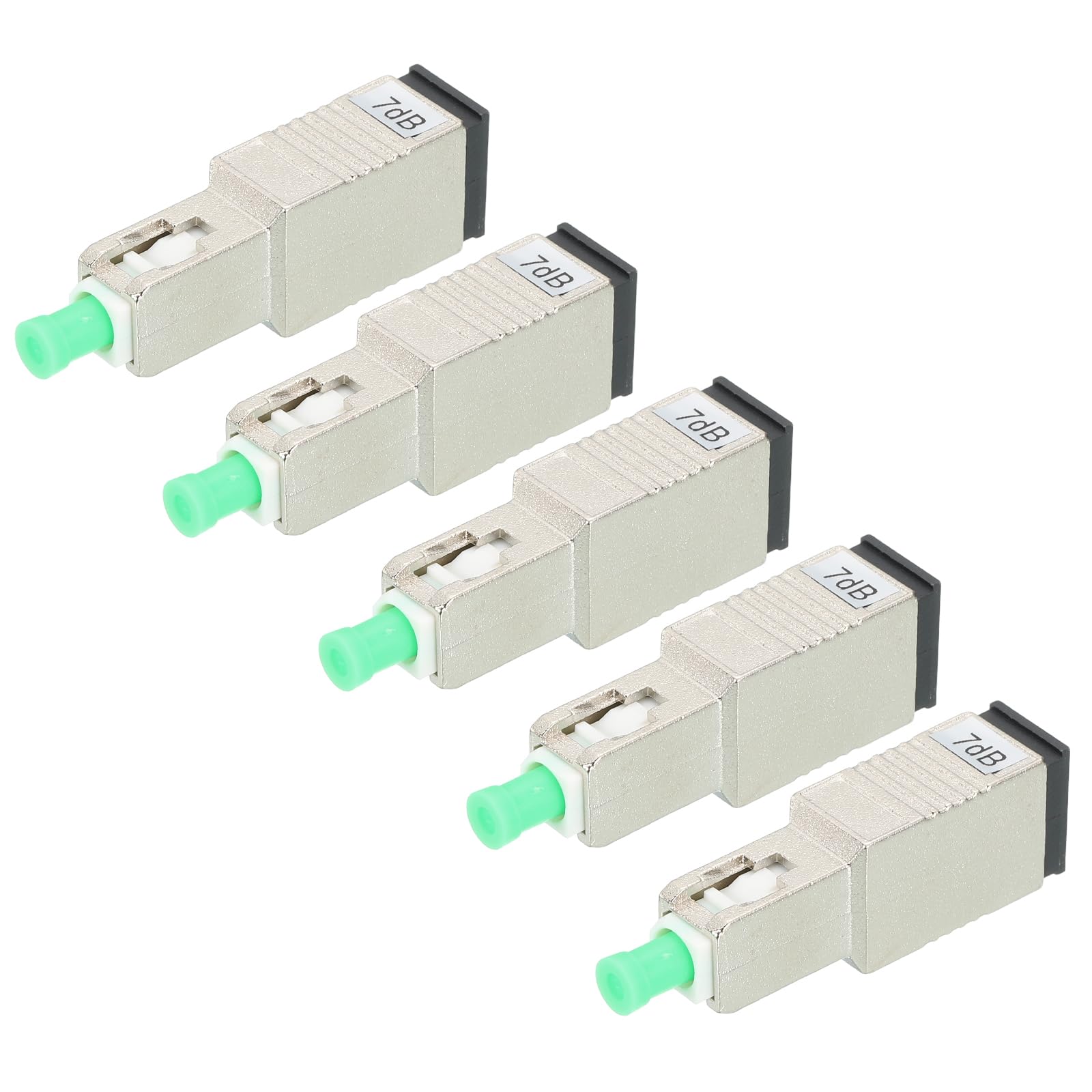 sourcing map Atenuador de fibra SC de 7 dB, SC/APC SM, atenuador fijo de fibra óptica macho a hembra para transmisión óptica, paquete de 5