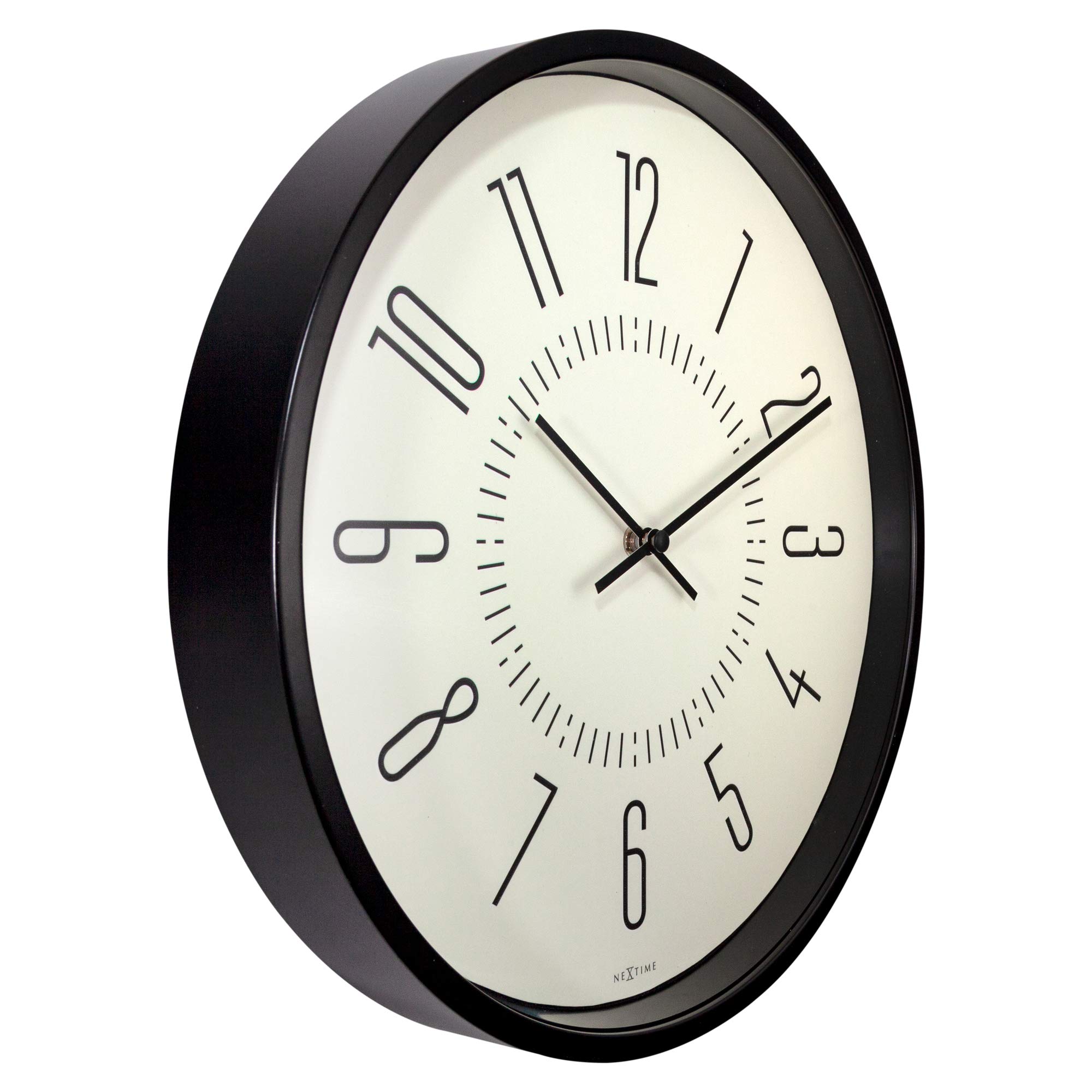 Amazon.co.jp: NexTime 壁掛け時計 – Ø 35cm メタル&ガラス-ホワイト
