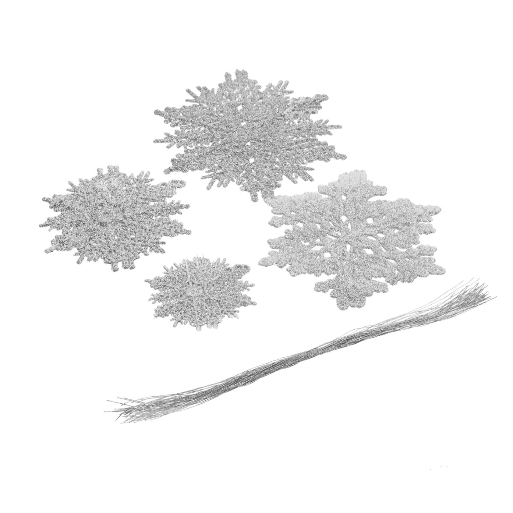 IMIKEYA 144 Pièces Flocons De Neige De Noël Flocon De Neige De Sapin De Noël Pendentif Flocon De Neige Scintillant De Noël Gros Flocons De Neige Décorations De Fête Plastique