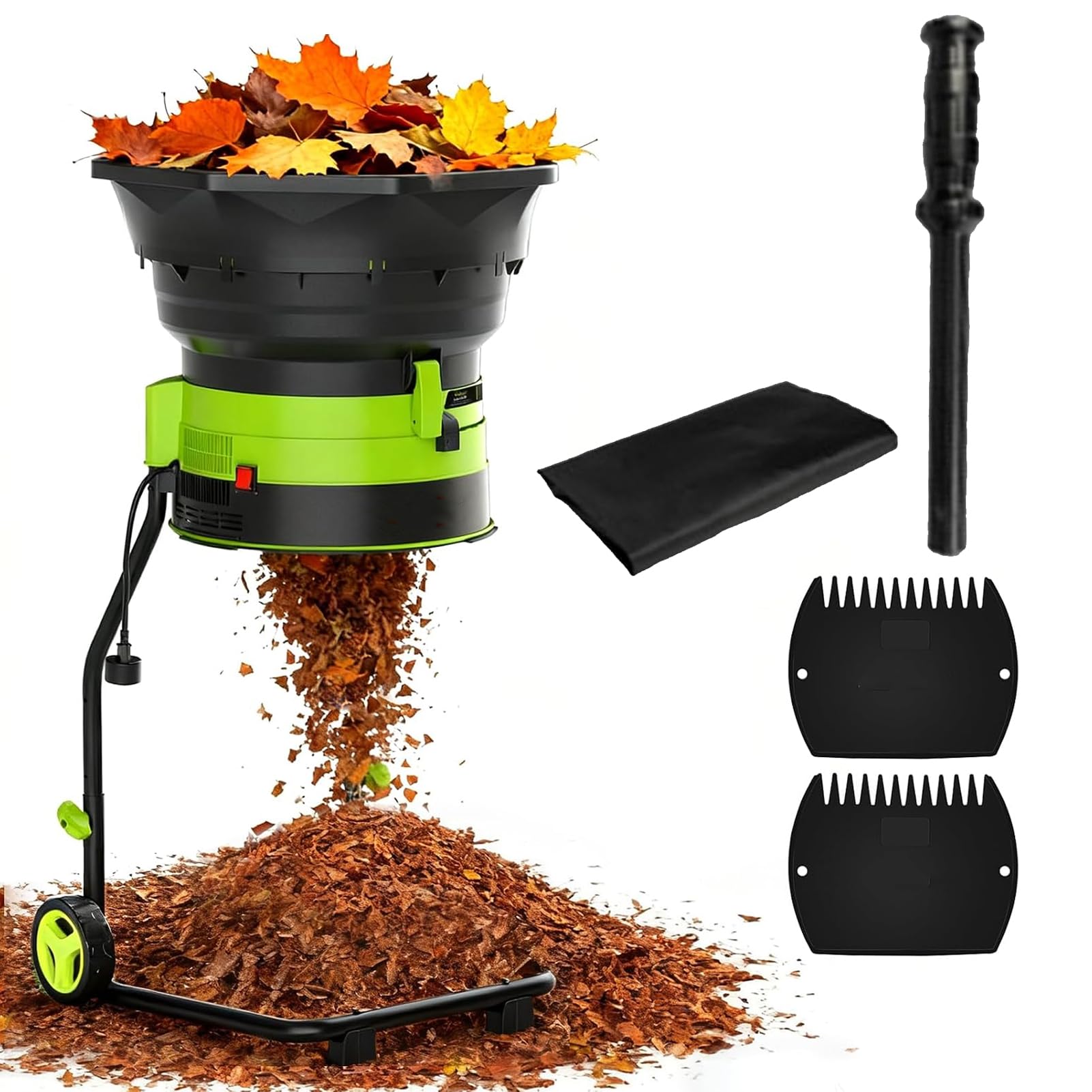 Biotrituradora Eléctrica De Jardín 2500 W Para Hojas Secas Y Compostaje