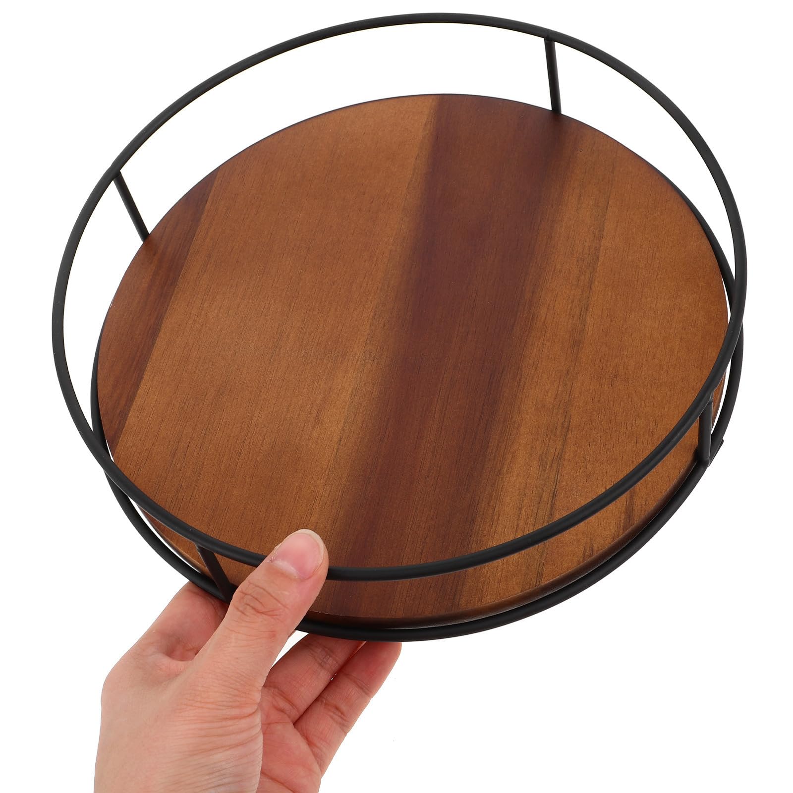 Lazy Susan Redondo de Madera para Cocina Organizador Giratorio Fácil de Usar y Bandeja para Especias, Adecuado para Encimeras y Mesas de Comedor