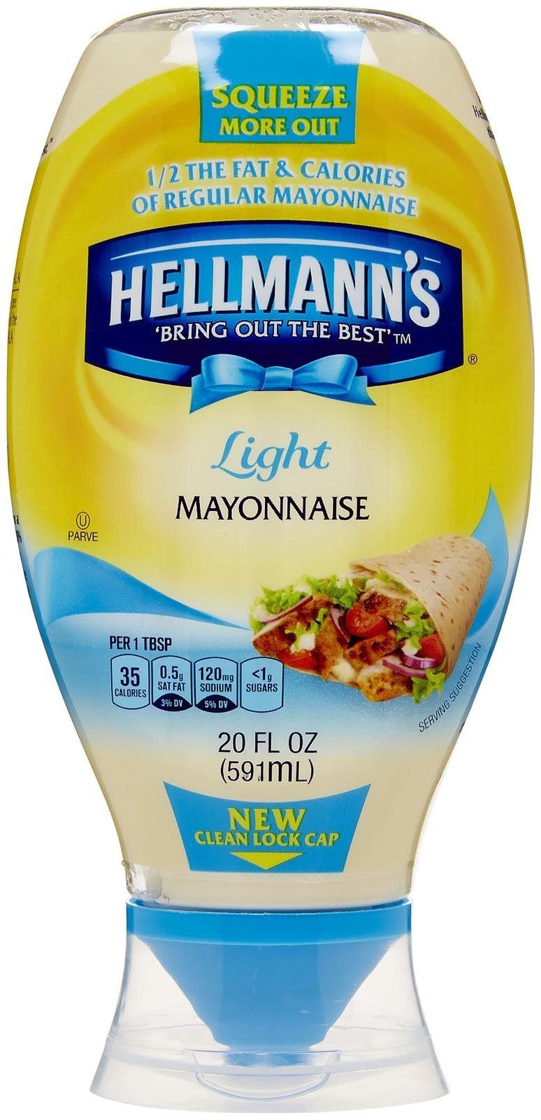 Hellmann's Light Mayonnaise, Squeeze - 20 Fl Oz