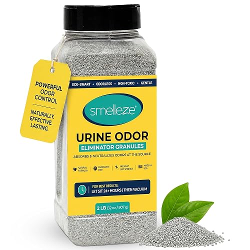 SMELLEZE Natural Urine Odor Absorber Granules 2 lb, Fragrance-Free Powder