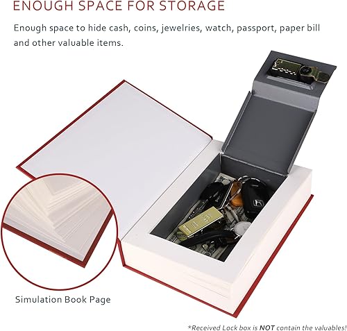 Miniatura 3 de Caja fuerte con libro de diversión con cerradura de combinación (1.8 pulgadas de profundidad x 5.9 pulgadas de ancho x 8.6 pulgadas de alto), caja