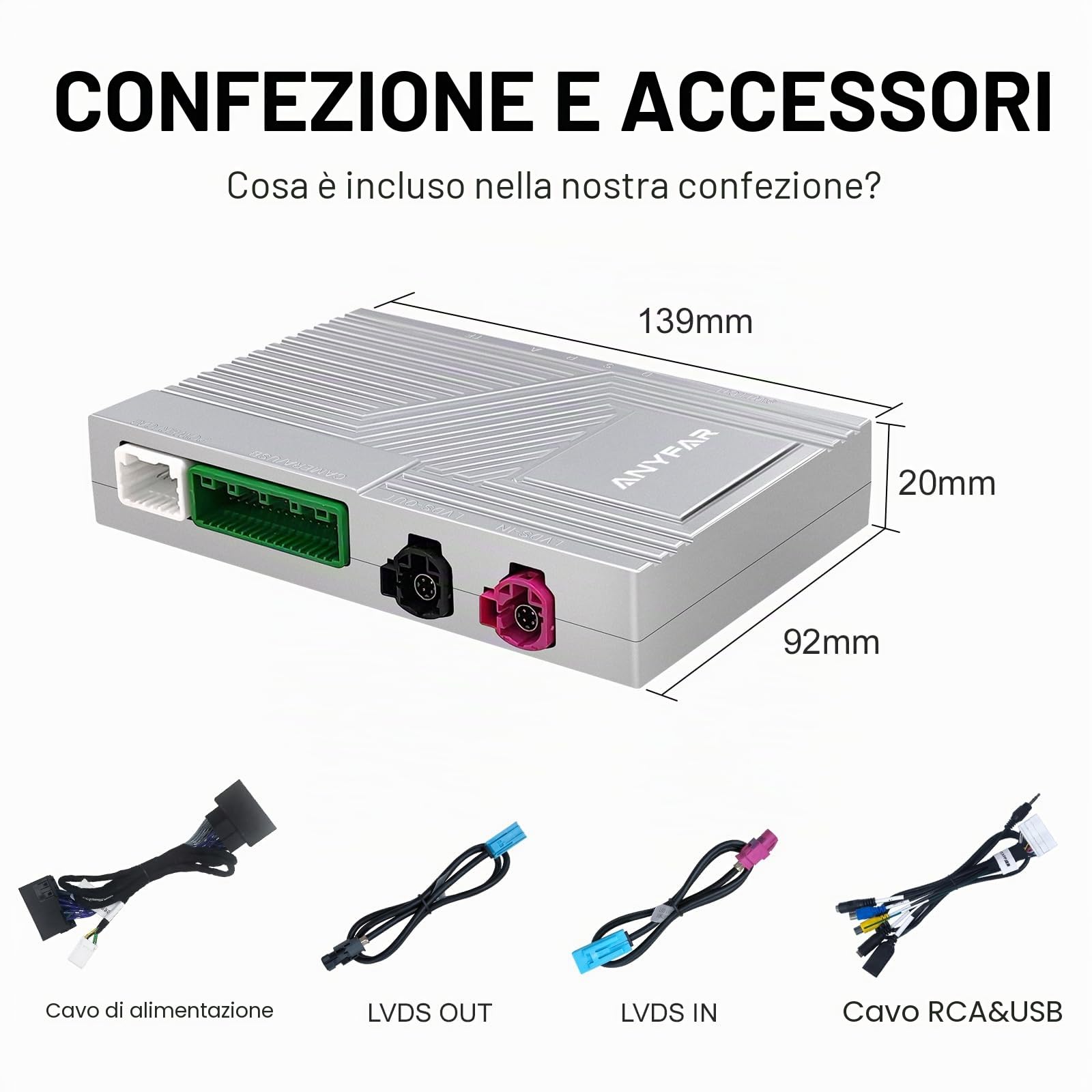 Decoder Box CarPlay Wireless per Volvo 2015-2018 con Schermo 7 Pollici | Supporta Android Auto via cavo o wireless Bluetooth WiFi navigazione GPS e controllo fabbrica per V40 V60 S60 XC60 S80 Plug