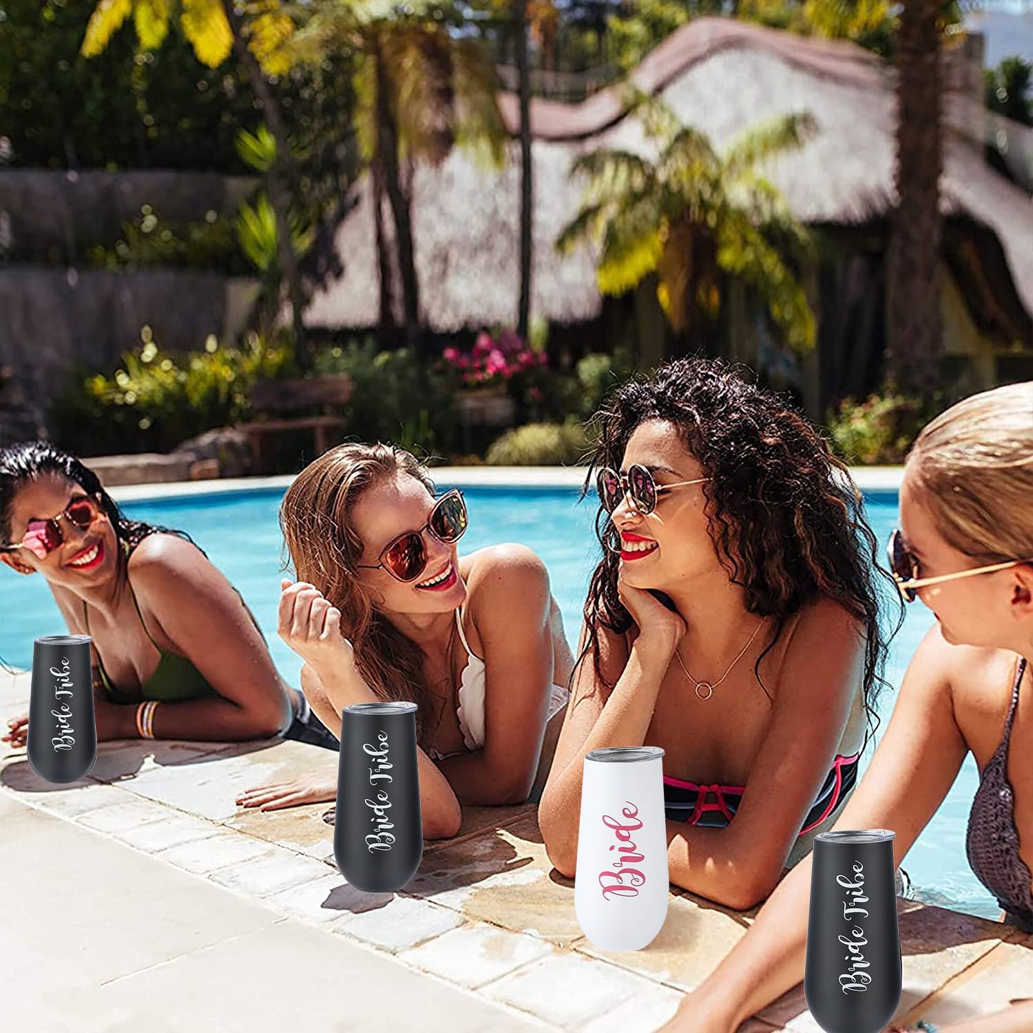 10 Pack Bride to Be Champagne Flute | 6 oz Bride Tribe Stainless Steel Wine Tumblers | Engagement Wedding Gifts Bridesmaids Mugs Bachelorette Party Supplies & Games