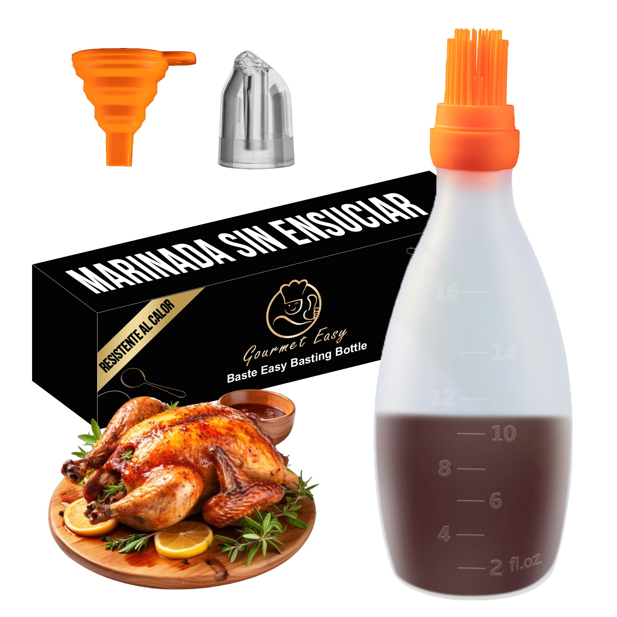 Cepillo de silicona con dispensador [Solución 2 en 1] | Cepillo para parrilla/Cepillo para hornear para un recubrimiento rápido y sin esfuerzo | Cepillo para barbacoa 100% libre de BPA y resistentea