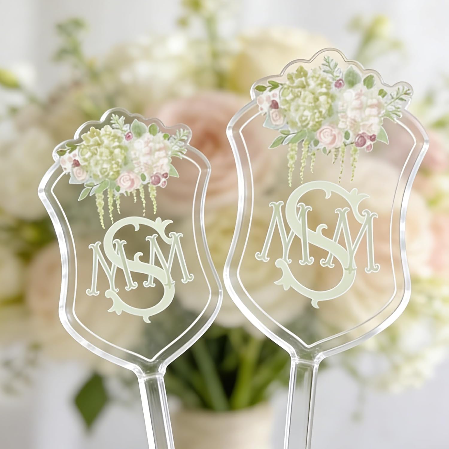 Custom Crest and Monogram Acrylic Wedding Drink Stirrers 2-Sided Stir Sticks, Signature Drink,Watercolor Acrylic Cocktail Stirrers your logo print in sizes 15cm and 18cm
