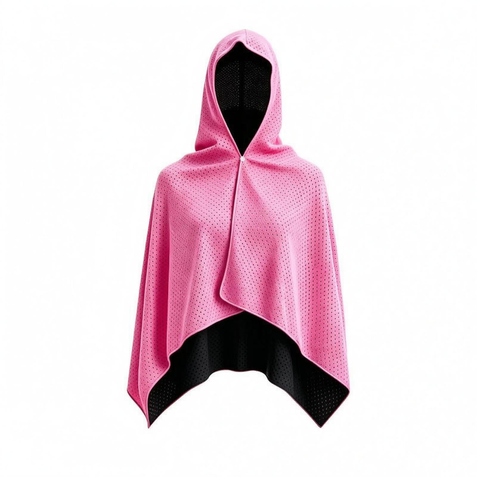 Hooded Sun Shroud Breathable Sun Protection Shawl Quick-Quick-Dry Mesh Poncho Rose Pink-image-20