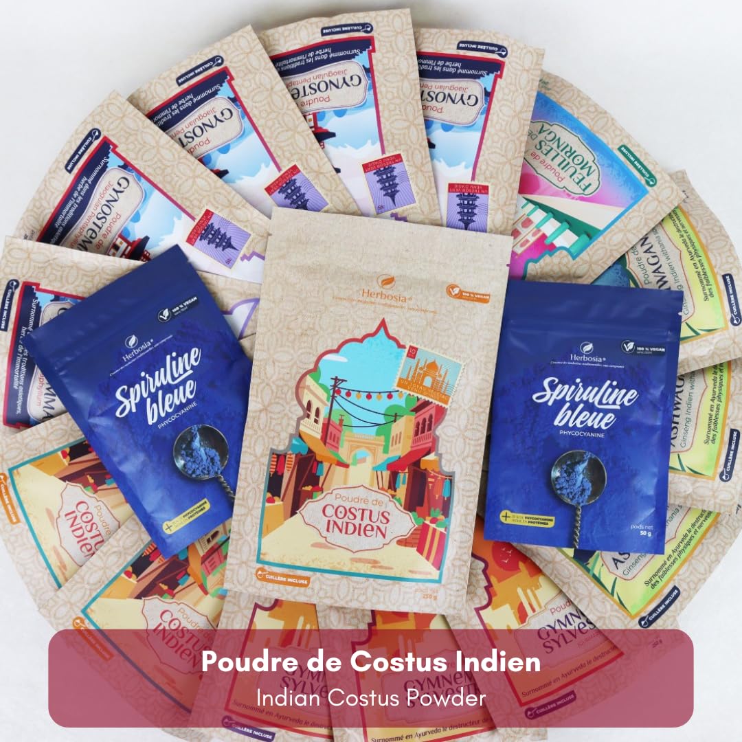 Poudre de Costus Indien 250 g – Racine en Poudre – 100% Végan Sans OGM – Texture Fine & Arôme Intense – Sachet Refermable + Cuillère Doseuse