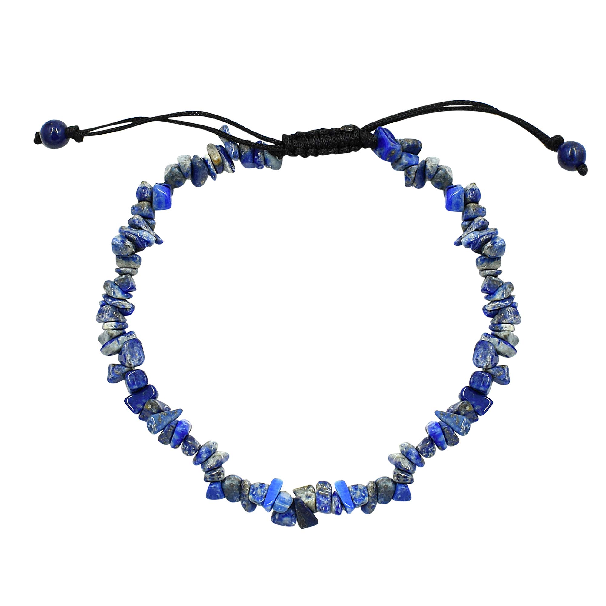 Natural Lapis Lazuli Cut Chips Stone Adjustable Anklet For Women &Girls-image-21