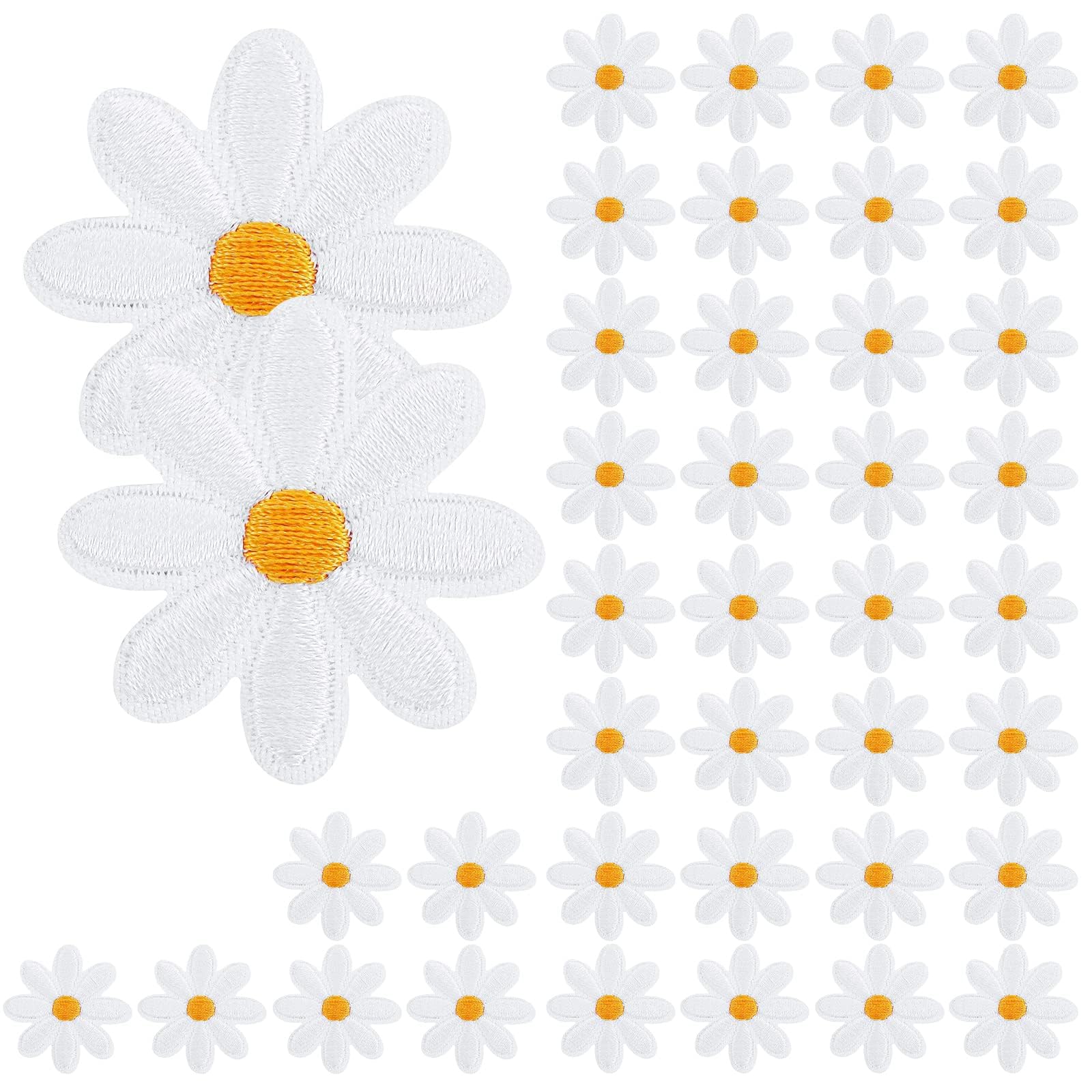 40 Toppe Termoadesive A Forma Di Margherita - Per Vestiti, Jeans E Borse, Decorazione Fai Da Te - Foto 3