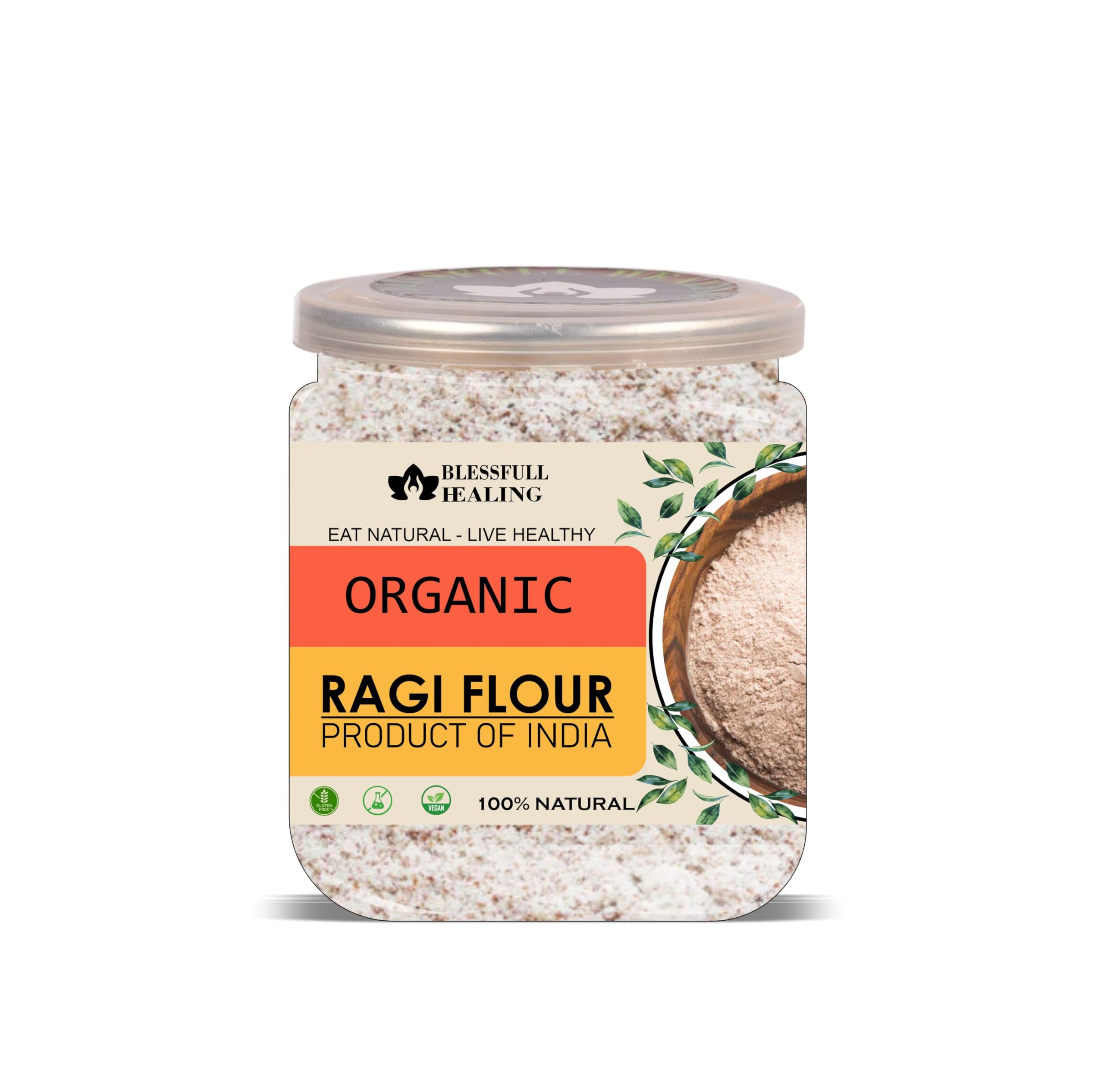 Blessfull Healing Organice RAGI FLOUR 1 lb (453 Gram)