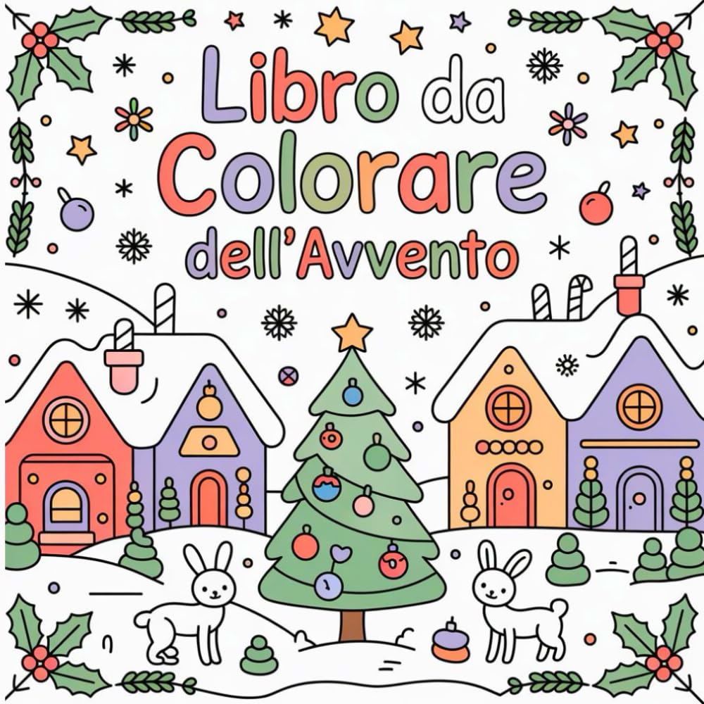 Libro da colorare dell'Avvento: Natale Incantato: Libro da Colorare per Bambini — 24 Disegni Magici per Vivere l’Avvento con Creatività