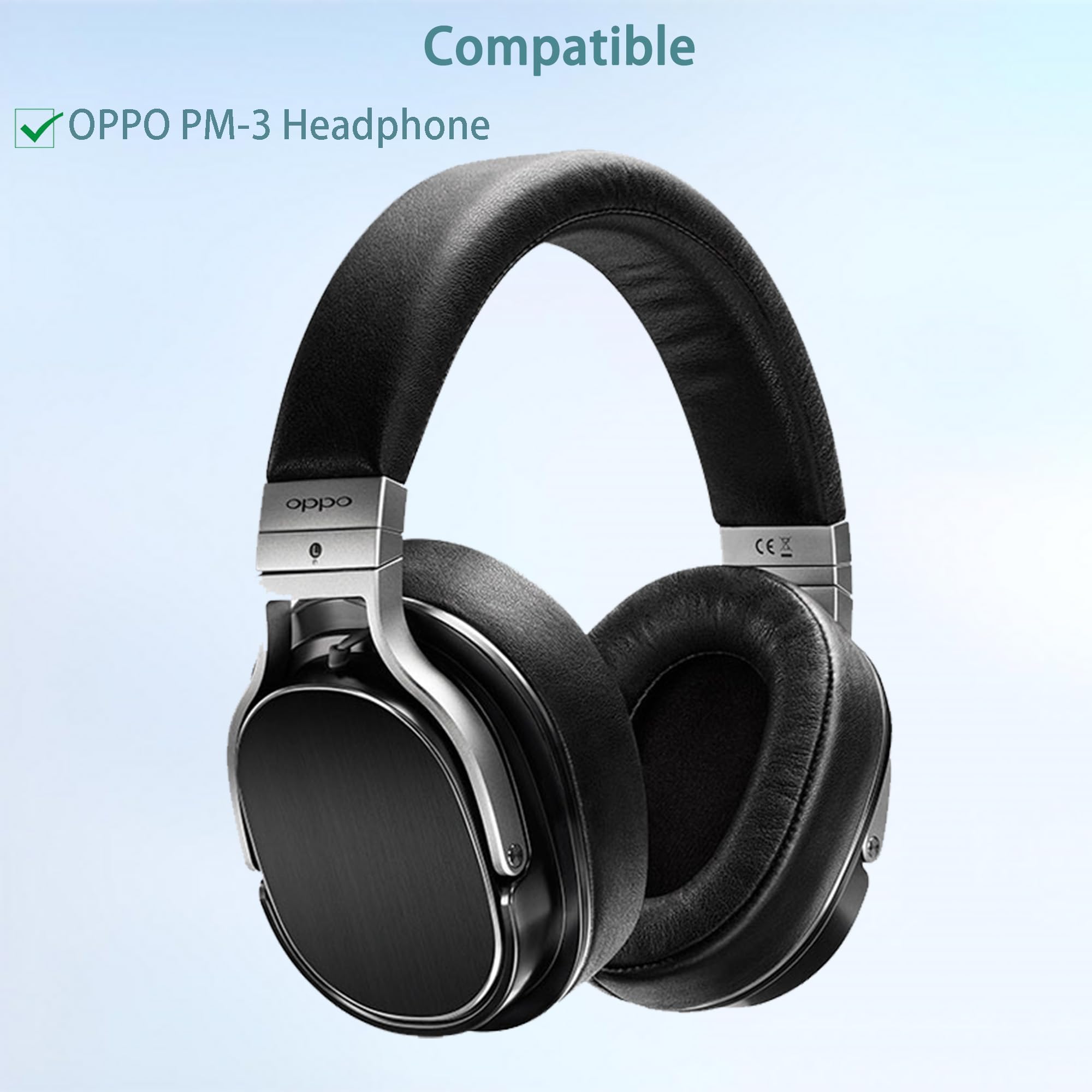 Ersatz-Ohrpolster Für Oppo PM-3 Kopfhörer – Protein-Leder, Weiß, Ohne Kunststoffschnalle (nur Polster, Kompatibel Mit PM-3)