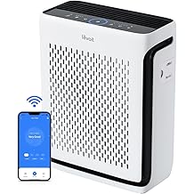 LEVOIT Air Purifier for Home Large Room Up to 1073Ft&sup2; with Air Quality Monitor, AHAM VERIFIDE, Smart WiFi, Washable Pre-Filter, HEPA Sleep Mode for Pets, Allergies, Dust, Pollen, Vital 100S-P, White