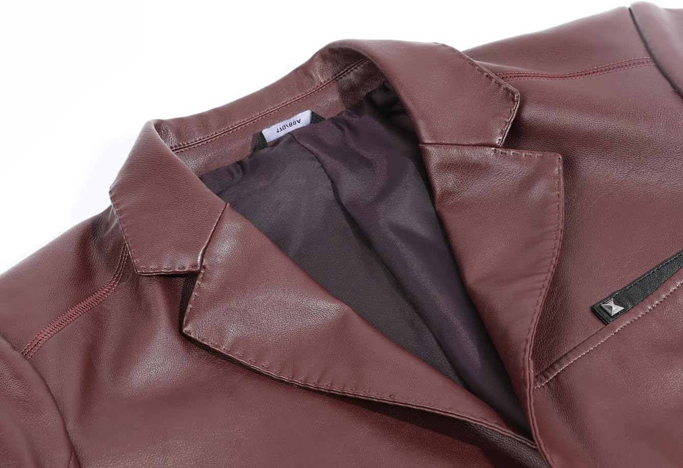 CHARTOU Men's Regular Fit Button Down Lined Business Lambskin Leather Jacket Blazer with Pockets - Image 2