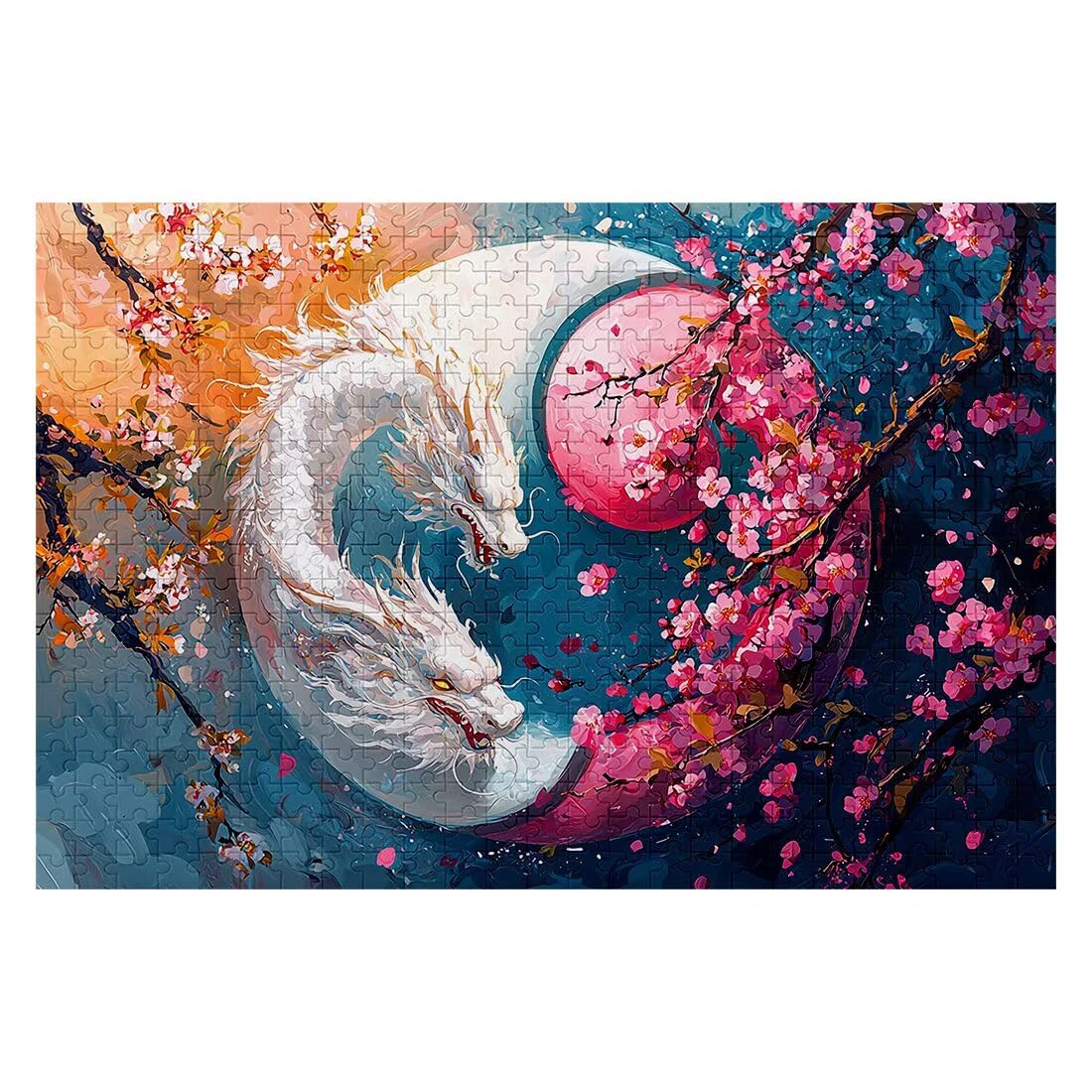 Puzzle 3000 sztuk dorosłych smok puzzle dla dorosłych kwiat puzzle zabawki edukacyjne oryginalne prezenty dla kobiet, puzzle kreatywna rozrywka, zabawna gra rodzinna 122x81cm I-24
