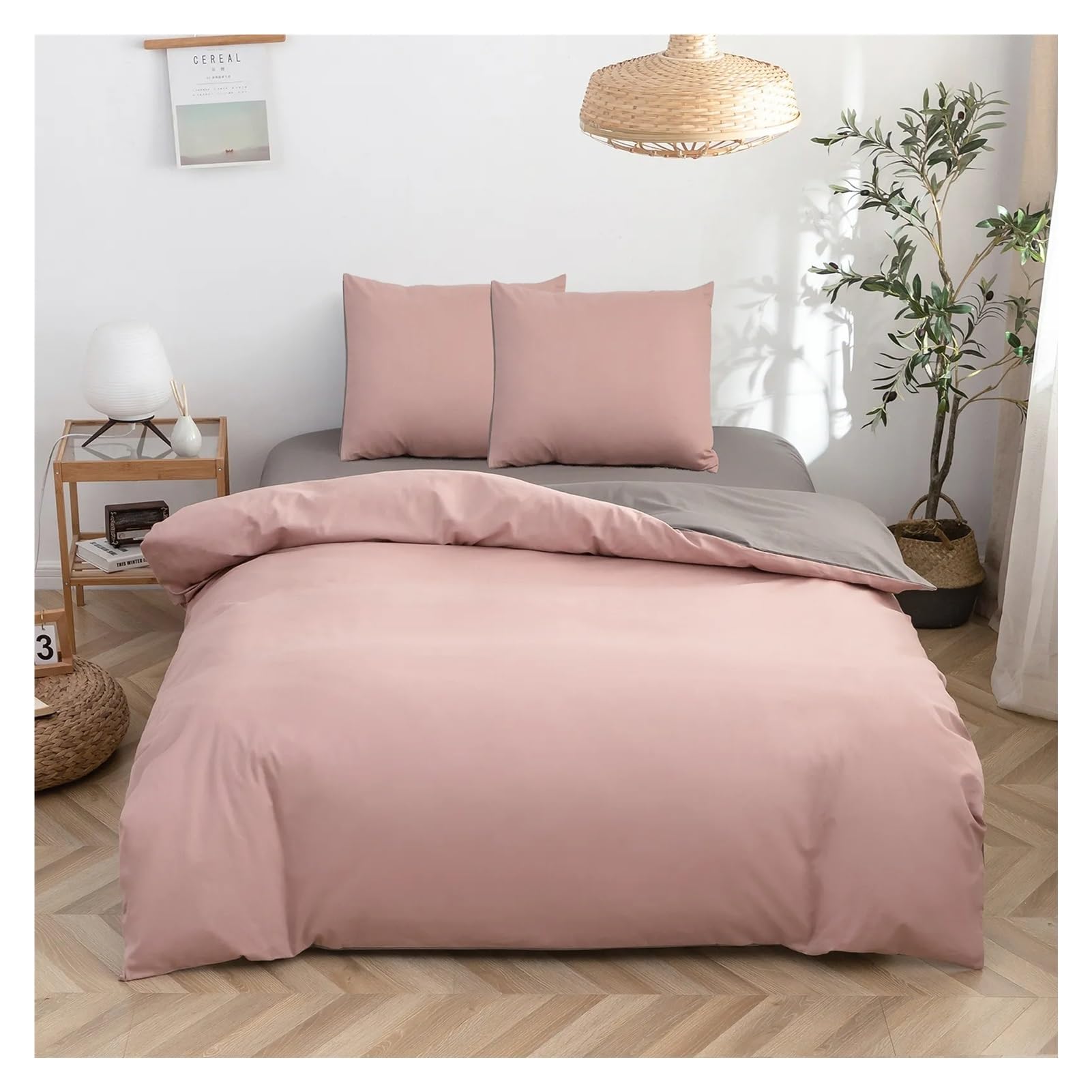 Housse de couette en microfibre pour lit simple et double