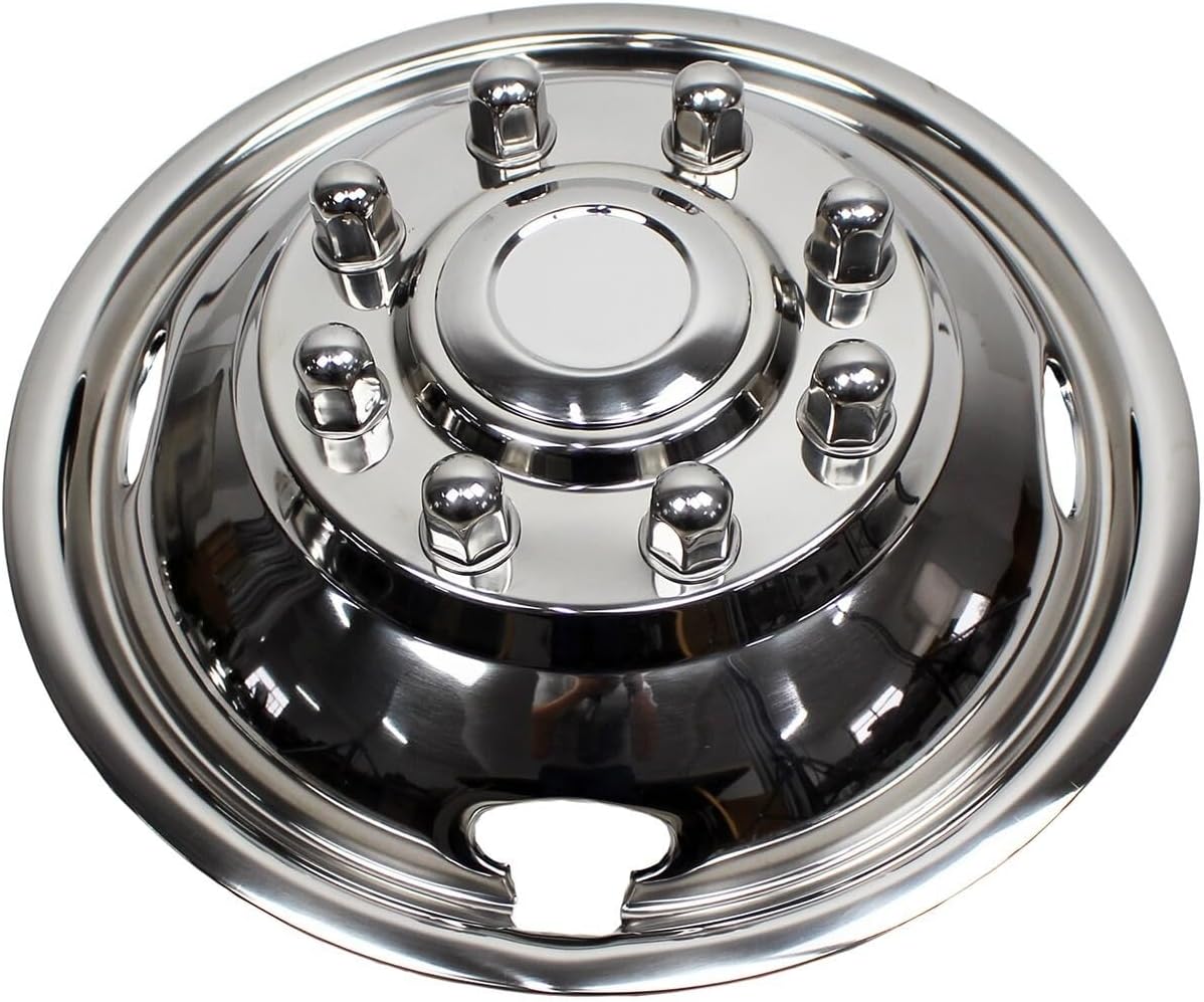 Suitable for 2005-2025 Ford F350 – 17'' Stainless Steel Dual Wheel Simulators Rim Covers, 8 Lug Bolt-On Design, 4-Piece Set with Installation Tool Kit for Dually Truck Wheels