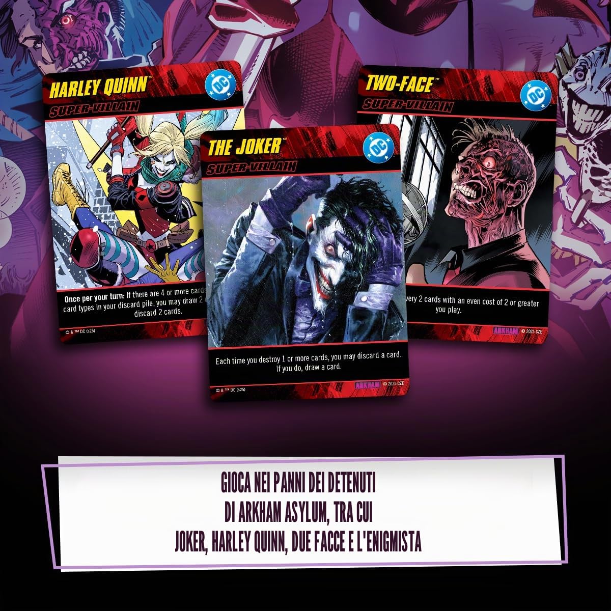 Cryptozoic | DC DBG Arkham Asylum | Gioco Di Carte Deck-Building Con Nuove Meccaniche E Contenuti Promo | 2-4 Giocatori | 60 Minuti