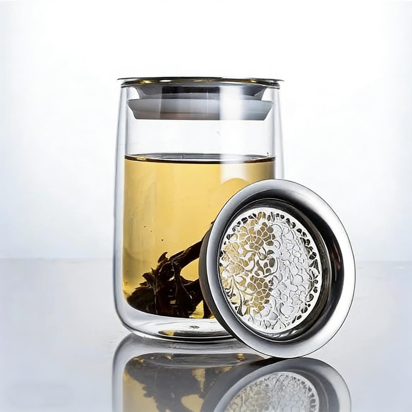 Taza Te Con Filtro Y Tapa,tazas De Te Con Filtro Y Tapa For Un Excelente De Preparación De Hojas Sueltas, Equipado Con De Acero Inoxidable, Capacidad De 400 Ml