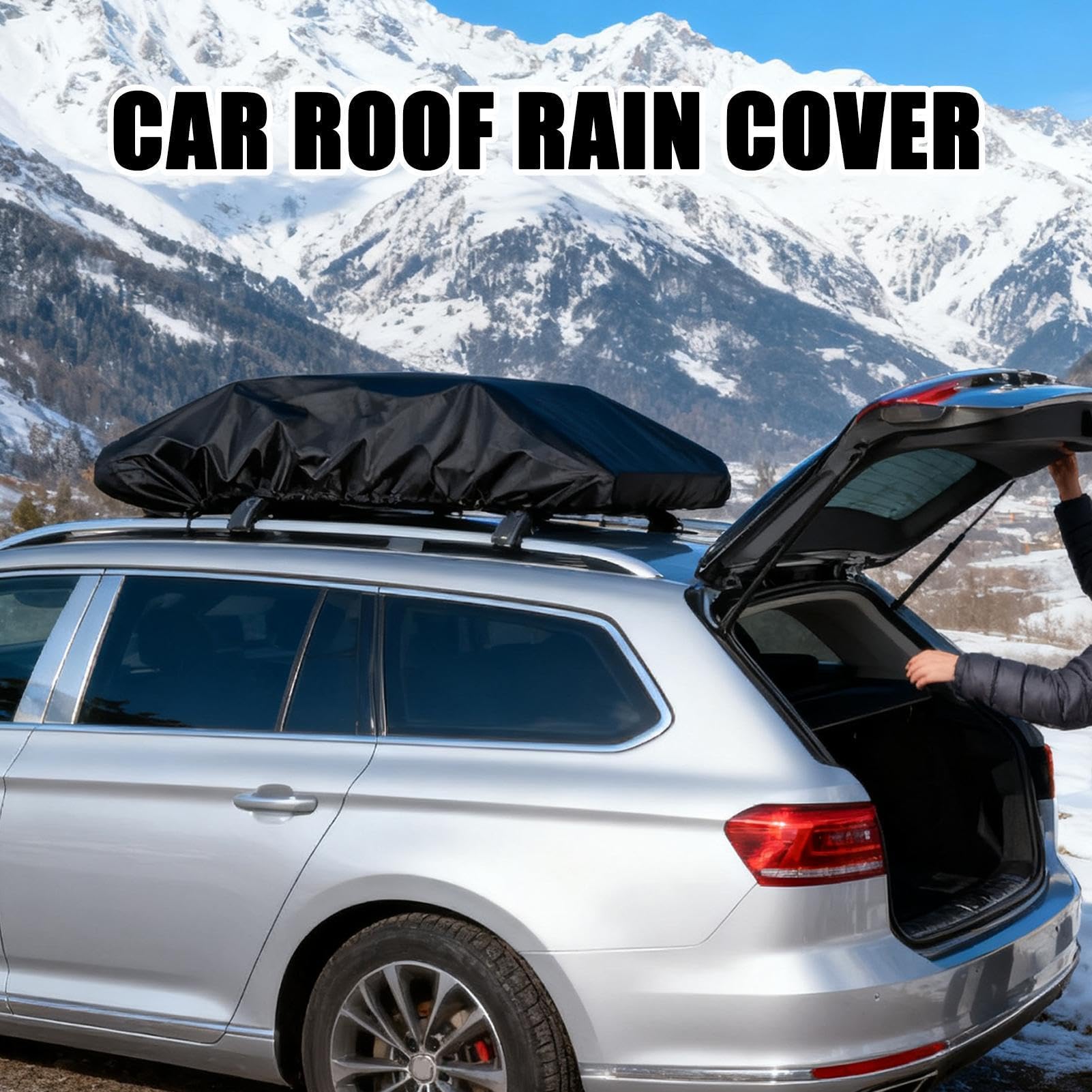 Cubierta Impermeable Universal para Baca De Coche - Protector De Equipaje De Poliéster | con Cordón para Protección contra Lluvia Sol Y Polvo | para SUV Sedán Viaje Y Campamento