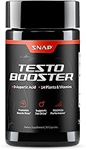 Snap Supplements Testosterone Booster for Men - Promotes Muscle Growth, Booster for Men, Enhancing Natural Energy, Stamina and Strength, 90 Capsules 30 Servings, 1 Month Supply