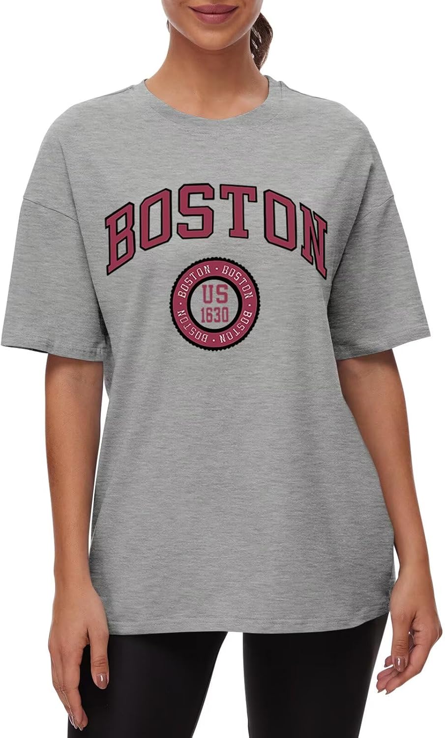 ORANDESIGNE Womens Cotton Oversized T Shirts Letter Graphic Tees Short Sleeve Casual Summer Clothes 2026 - Image 2