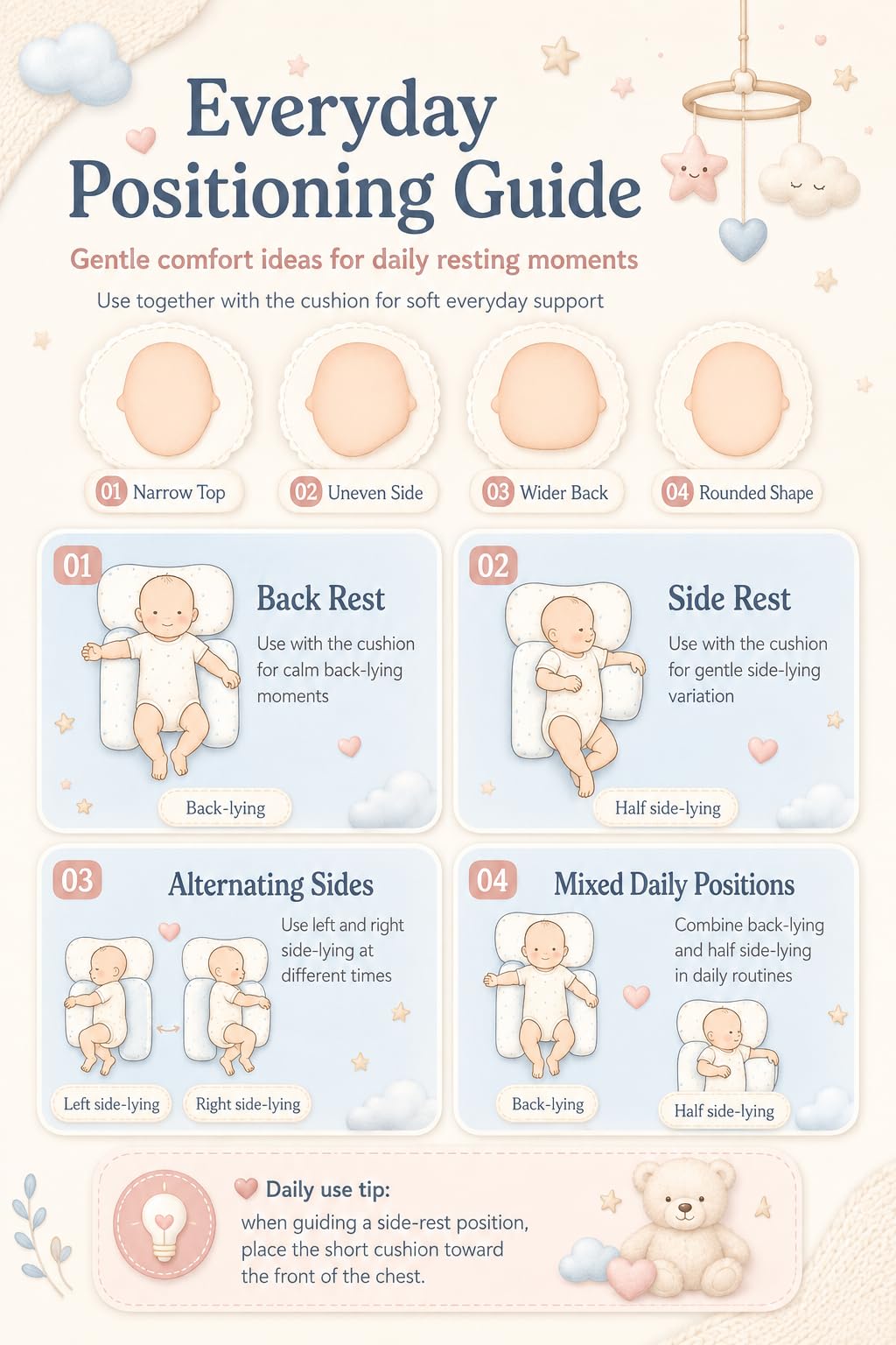 Cale Réglable pour Bébé, Oreiller Ultra-Doux Respirant de Maintien pour Lit avec Bande Ajustable, Motif Panda oTigre（Panda）