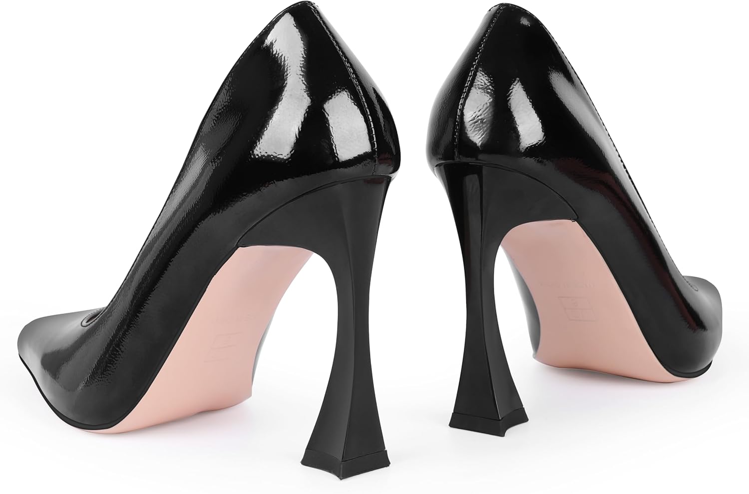 Stiletto Mid Heel for Women Pointed Toe Stiletto Heels Closed Toe Pumps Slip on High Heels 4 inch Dress Pumps F/Black - Image 4