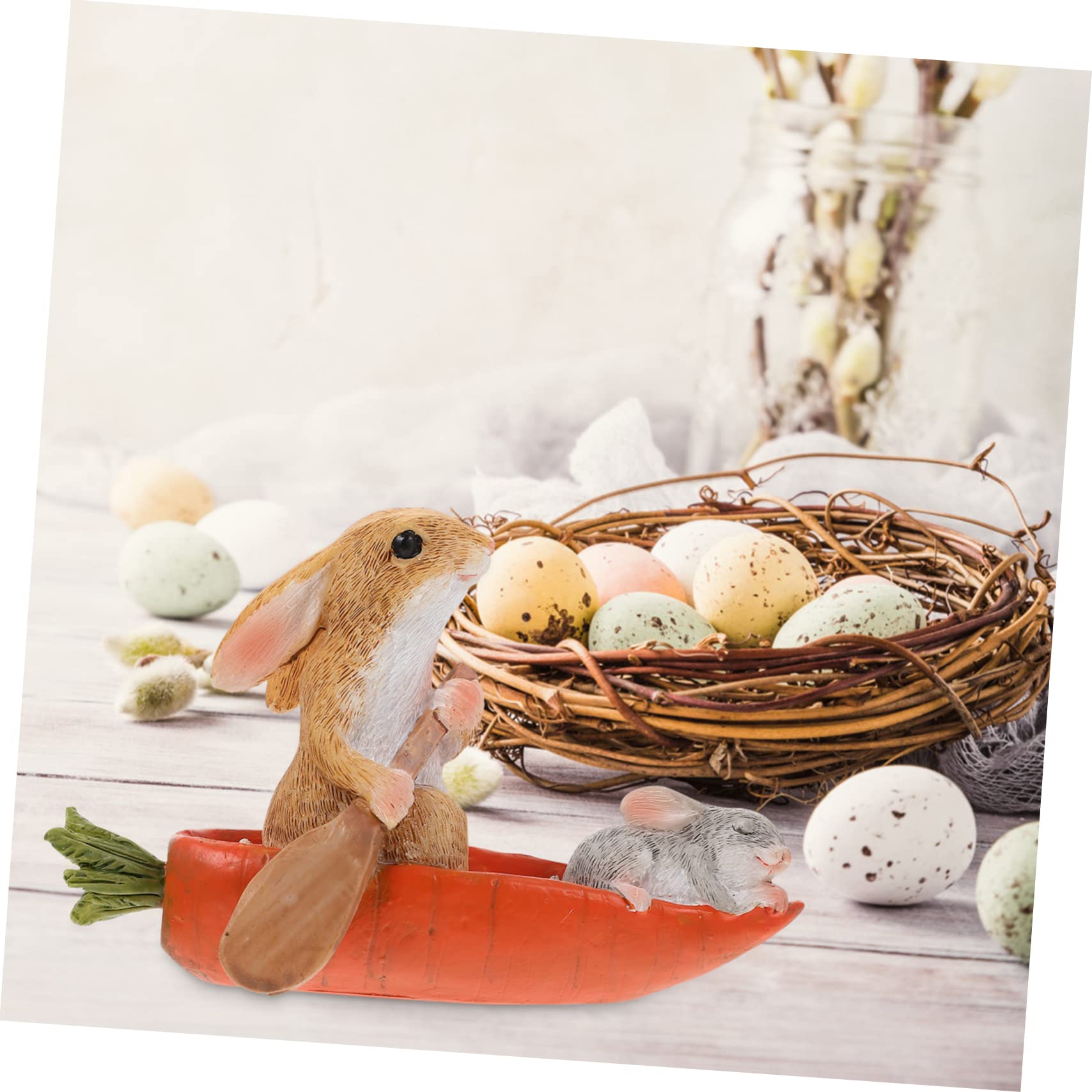 ABOOFAN 3 Pièces Ornement de Lapin Animaux en Verre Miniatures de Maison de poupée bureautique Accessoires Home Decor décor Le Cadeau Statue de Lapin Accessoire de Bureau Ménage Le Signe