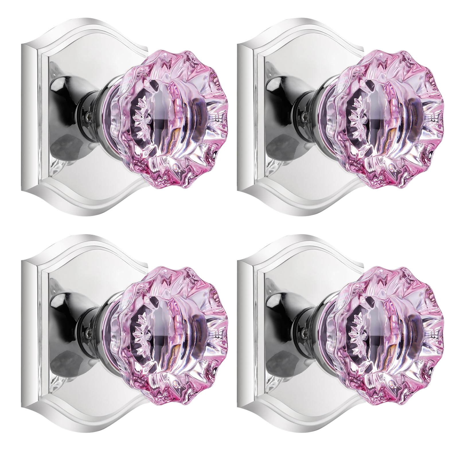 Purple Glass Door Knobs - Matte Black & Lock -23