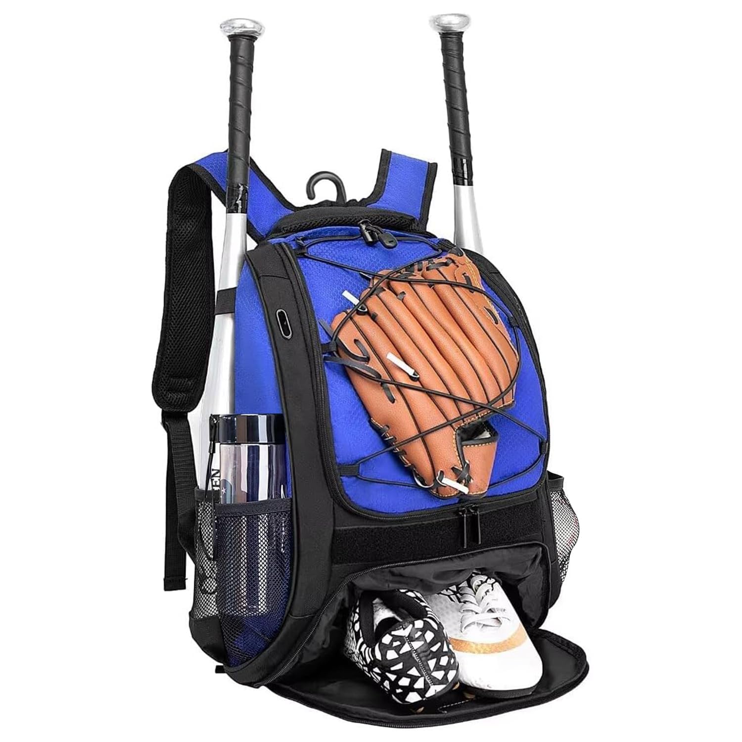 Baseball Bag Softball Backpack - Youth Adult T Ball Bat Equipment Bag with Bat Helmet Holders, Shoe Compartment