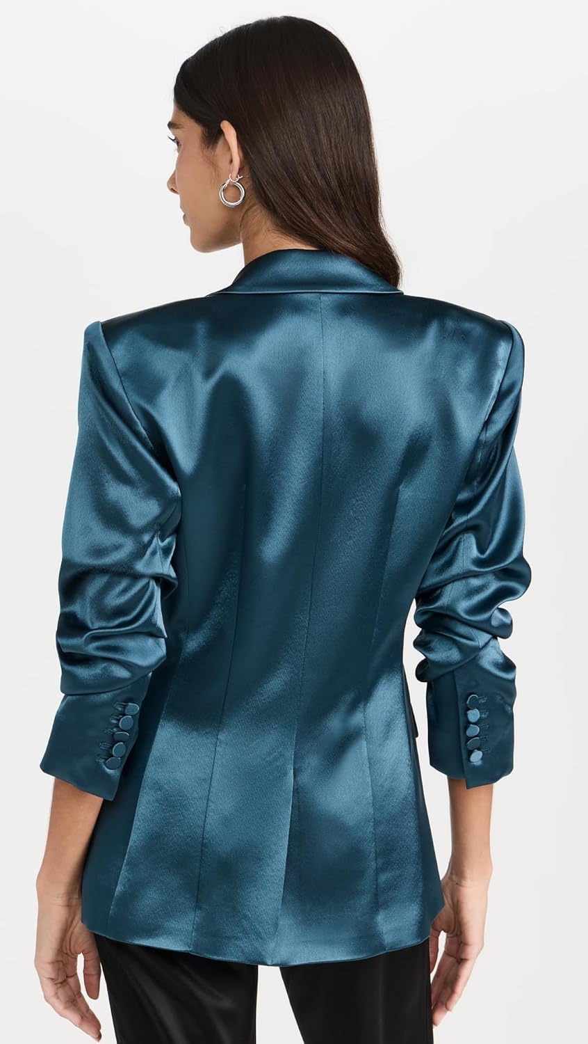 Cinq à Sept Women's Smooth Satin Scrunched Cheyenne Blazer - Image 3