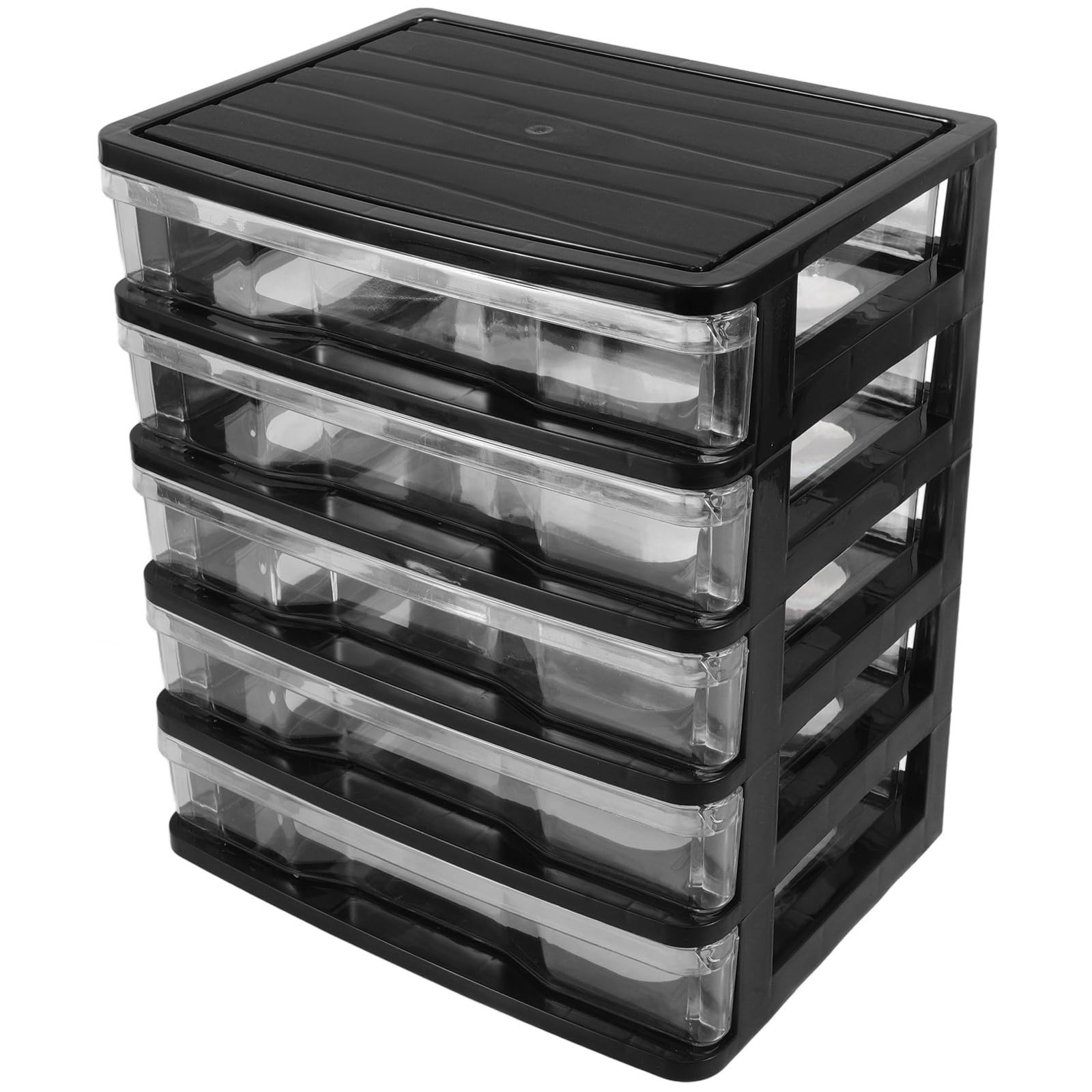 PACKOVE Organizer per Cassetti Trasparente Nero, Multi-livello in Plastica