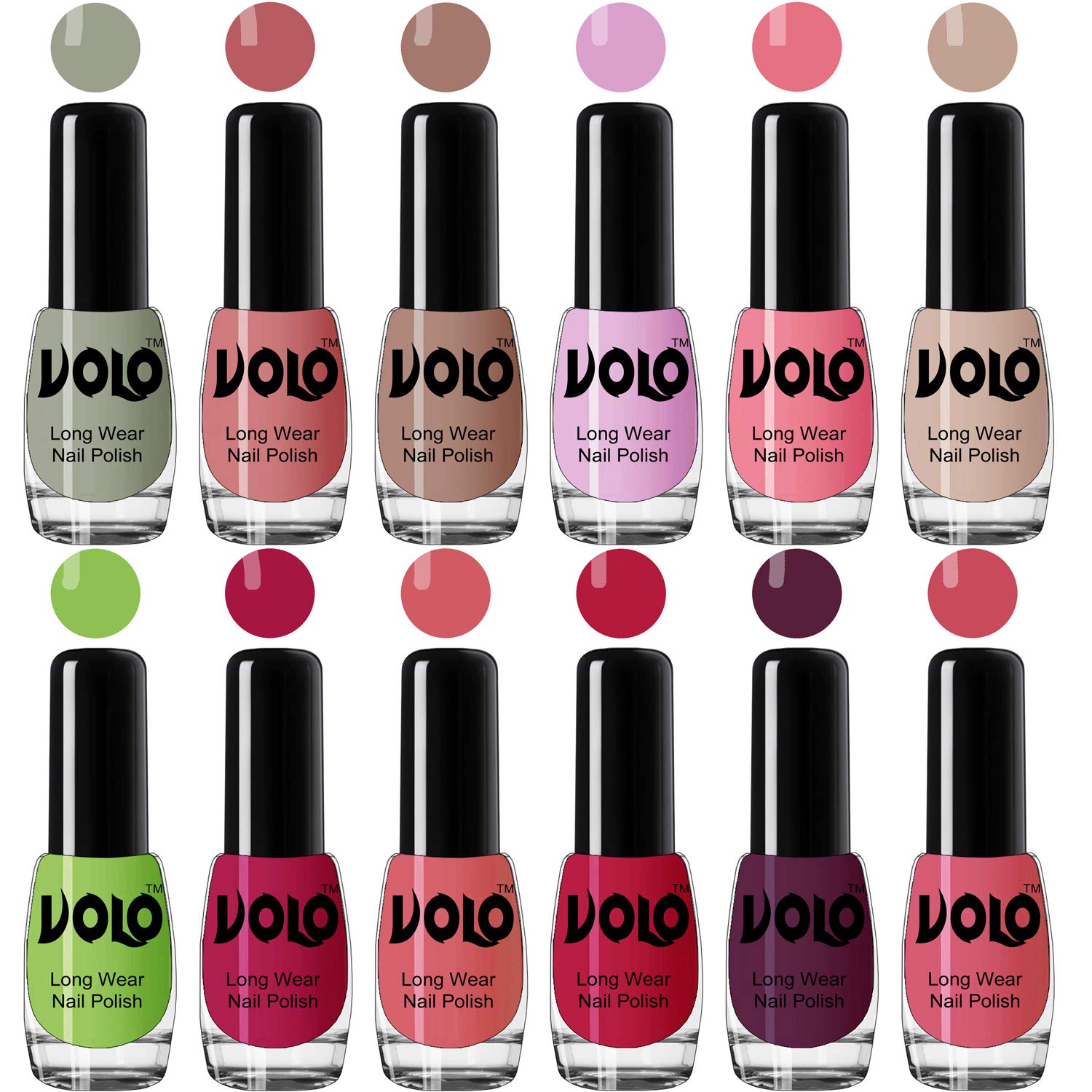 Volo Boss of Gloss Nail Polishes Set of 12 Pcs Infinite Collection(Nude, Pink, Nude, Purple, Pink, Nude, Green, Magenta, Peach, Corals, Wine, Pink) 60 ML-image-21