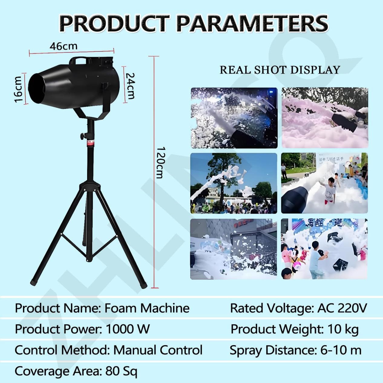 1000W Party Foam Machine, Maszyna Do Robienia Piany O Dużej Mocy, Outdoor Summer Pool Party Zabawki Wodne Dla Dorosłych I Dzieci, Urodziny, Uroczystości I Imprezy Na Podwórku