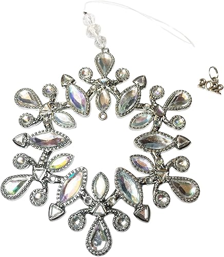 Miniatura 2 de Ganz Adorno de Navidad 2022 con diseño de copo de nieve de cristal para decoración de árbol de Navidad decoración de fiesta de invierno país de las