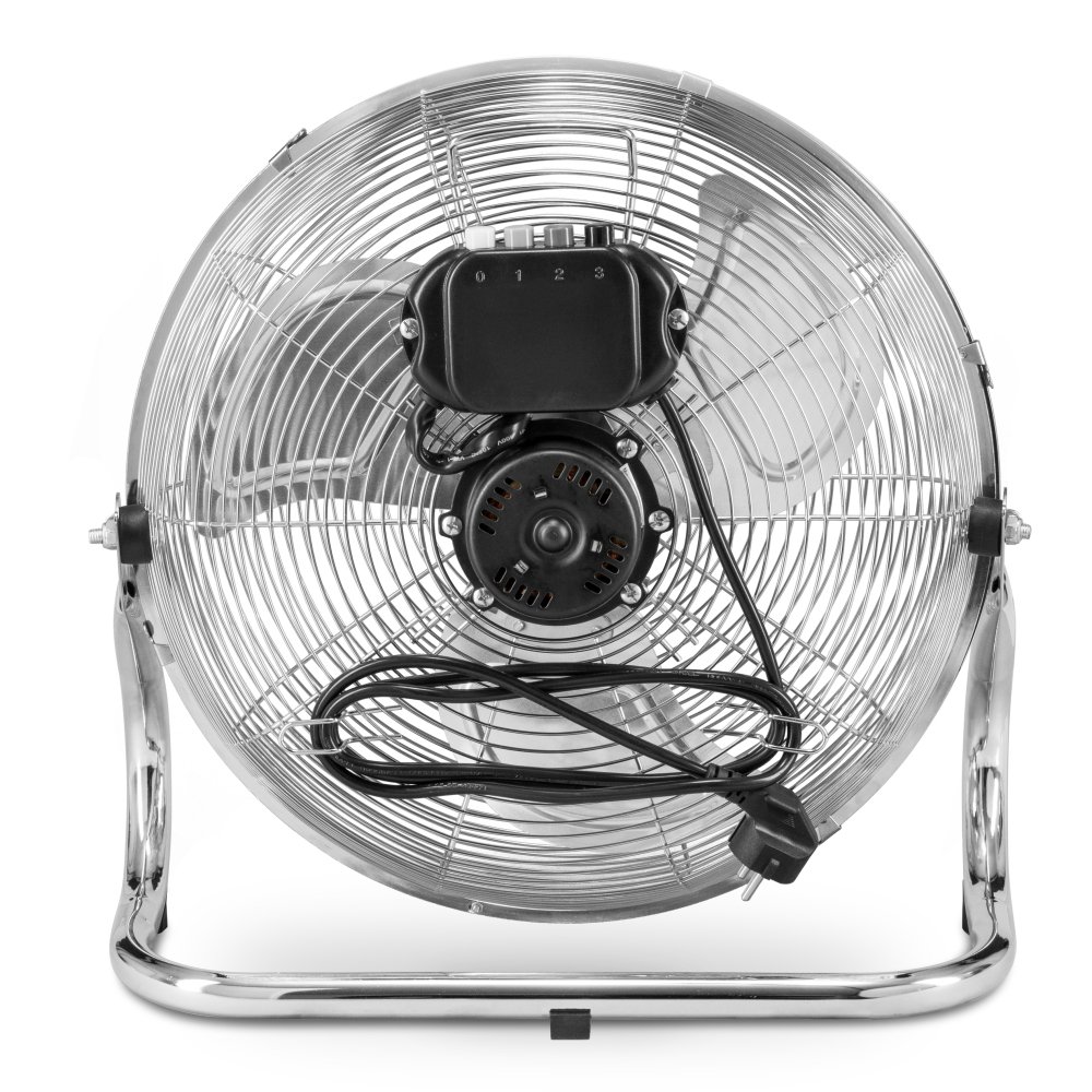 TROTEC Bodenventilator TVM 14 – 44 Watt, Neigungswinkel 100°, 3 Stufen, Ø 35 cm, kippfester Stand, leise, Silber