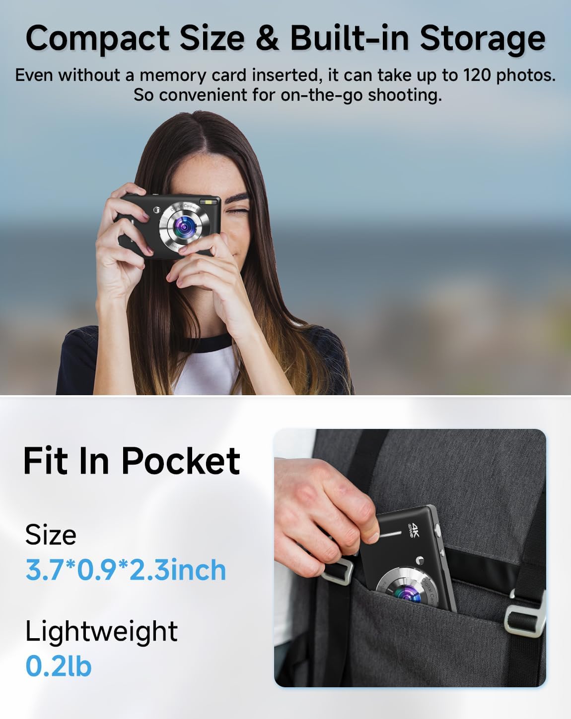 Digital Camera for Kids, FHD 1080P 44MP Point and Shoot Digital Camera with Face Detect, Smile Capture, 18X Zoom, 20 Filters, Anti Shake, 32GB SD Card Blcak Compact Vintage Camera for Kids Boys Girls - Image 7